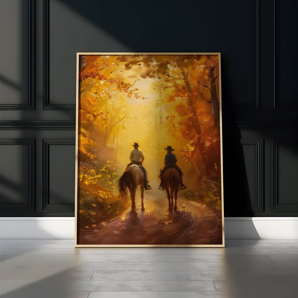 Autumn Riders Tranquil Journey Interactive Wall Art