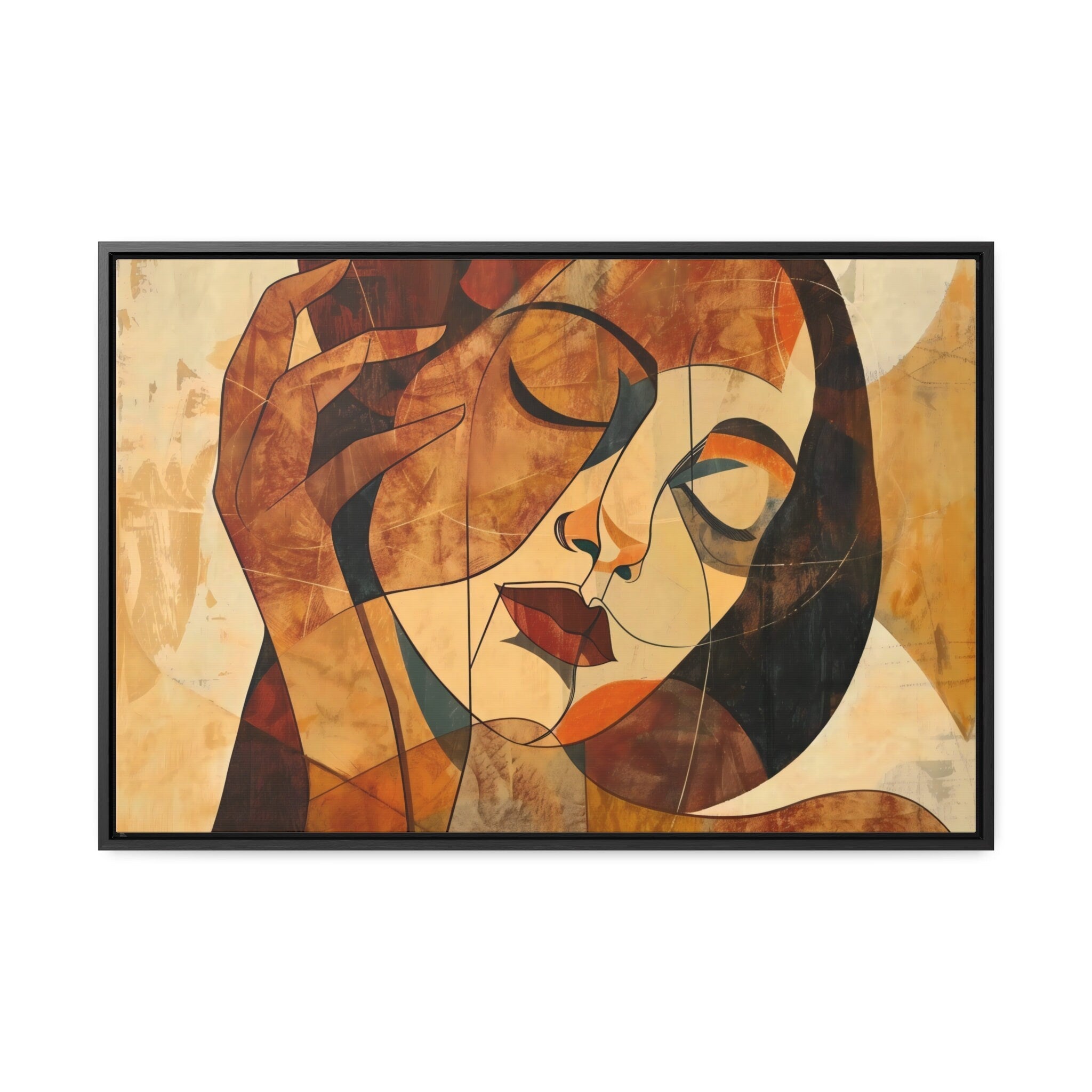 The Earth Mother: Warm, Earthy Cubist Woman Portrait | Modern & Abstract Wall Decor