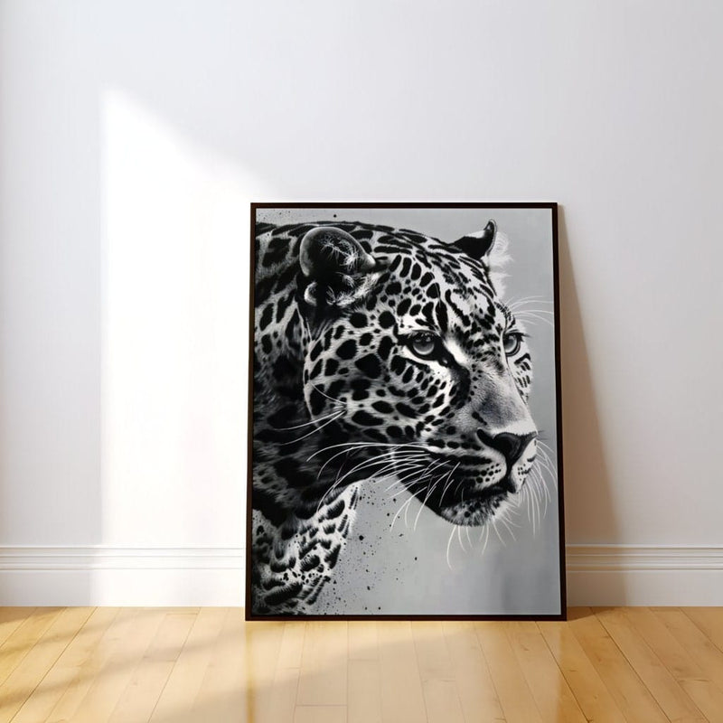 Black and White Leopard High Contrast Photography | Moody Wildlife Wall Art Print