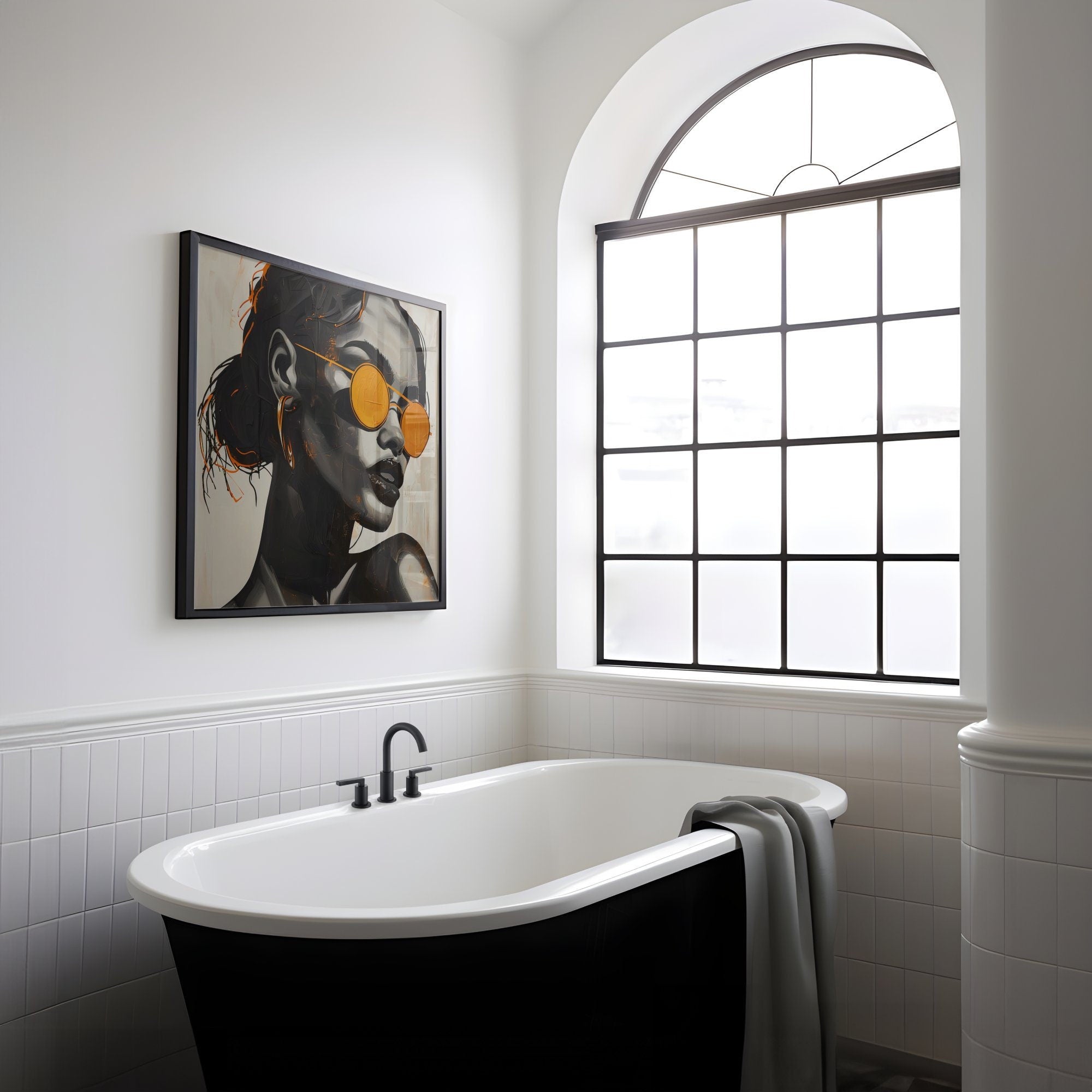 The Earthen Soul: Minimalist Black Woman Art | Modern Boho & Cultural Wall Decor