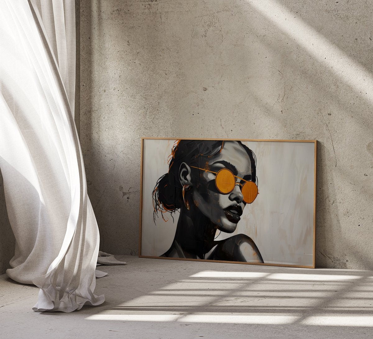 The Earthen Soul: Minimalist Black Woman Art | Modern Boho & Cultural Wall Decor
