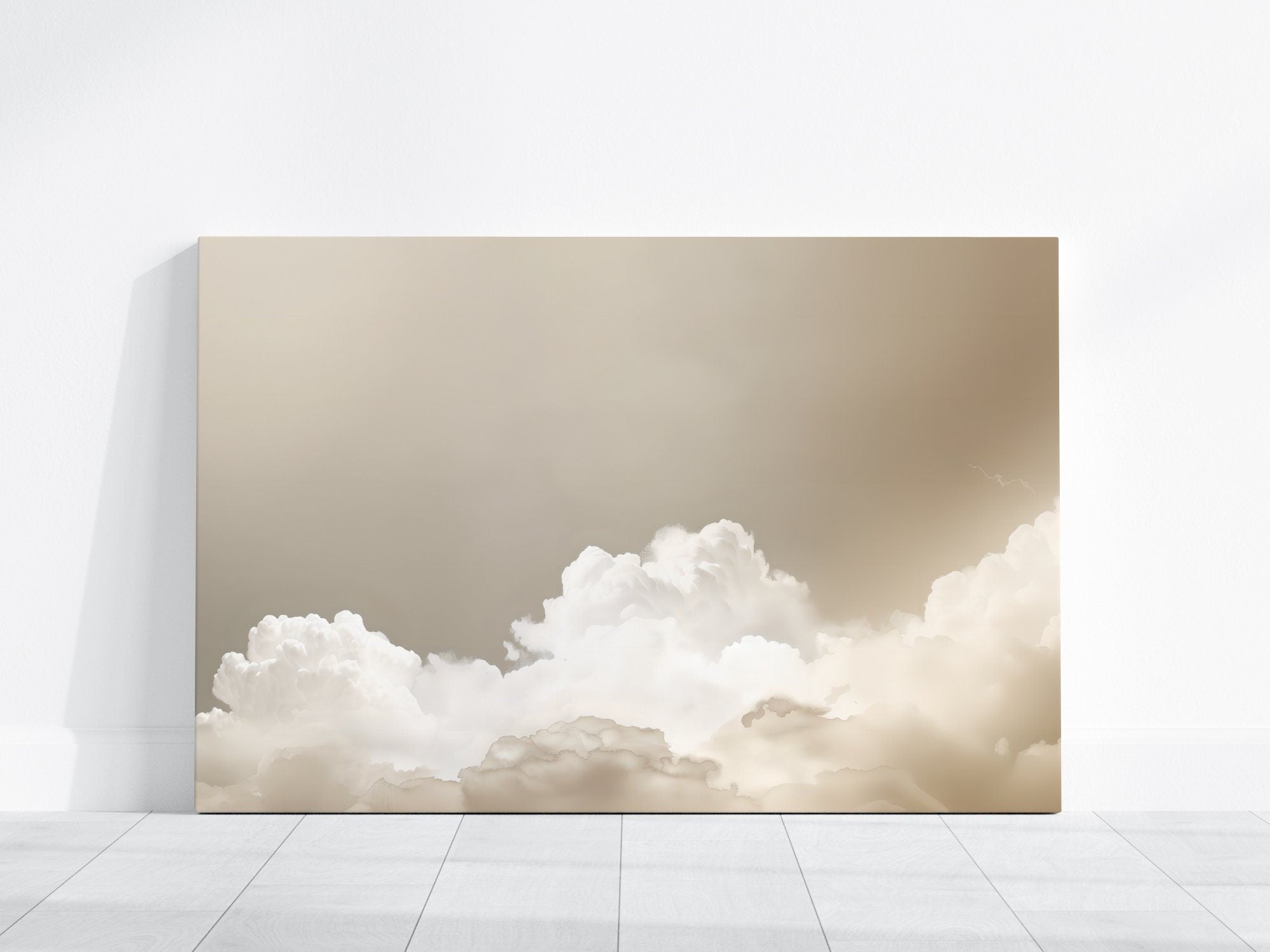 Beige Clouds Abstract Interactive Wall Art