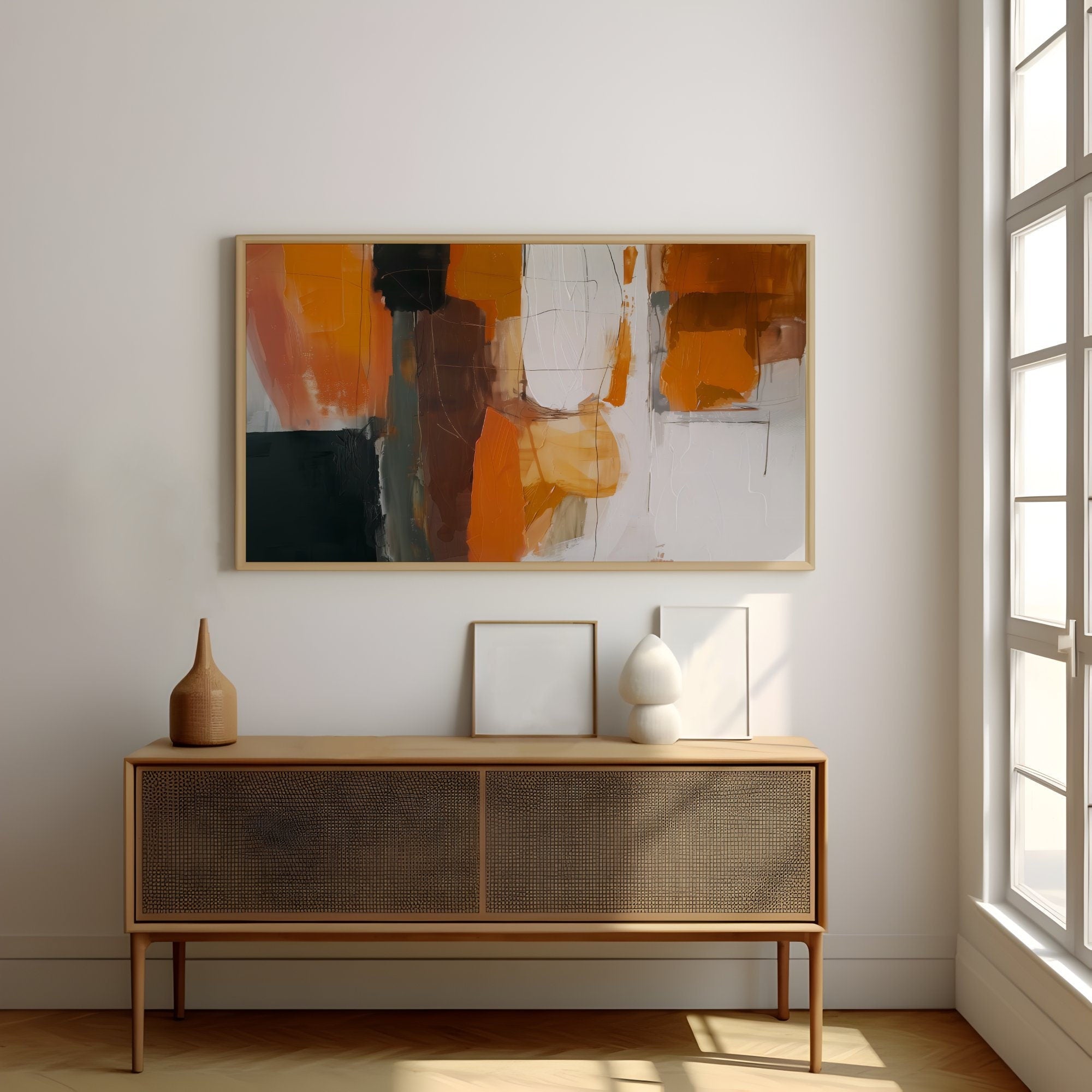 Orange Minimalist Abstract Interactive Wall Art