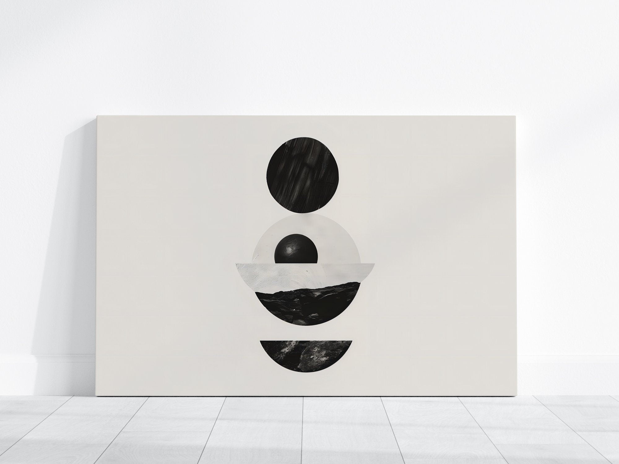 Harmony in Asymmetry Black Ink Asymmetrical Balance Interactive Wall Art