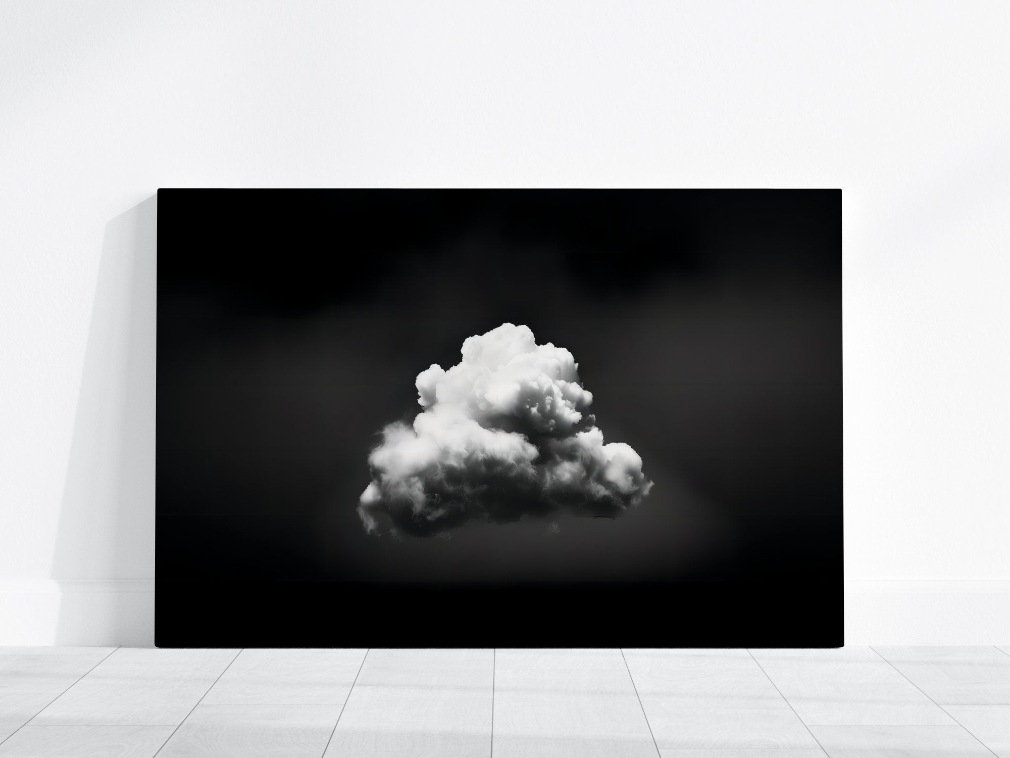 Black and White Cloud Surreal Interactive Wall Art