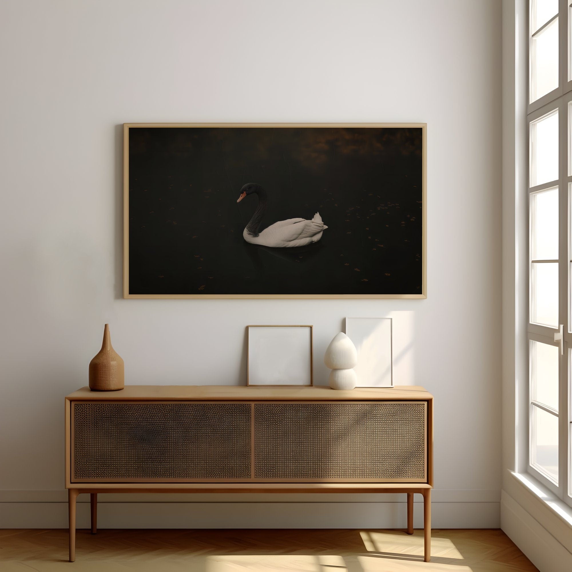 Black Lake & Swan Moody Vintage Interactive Wall Art