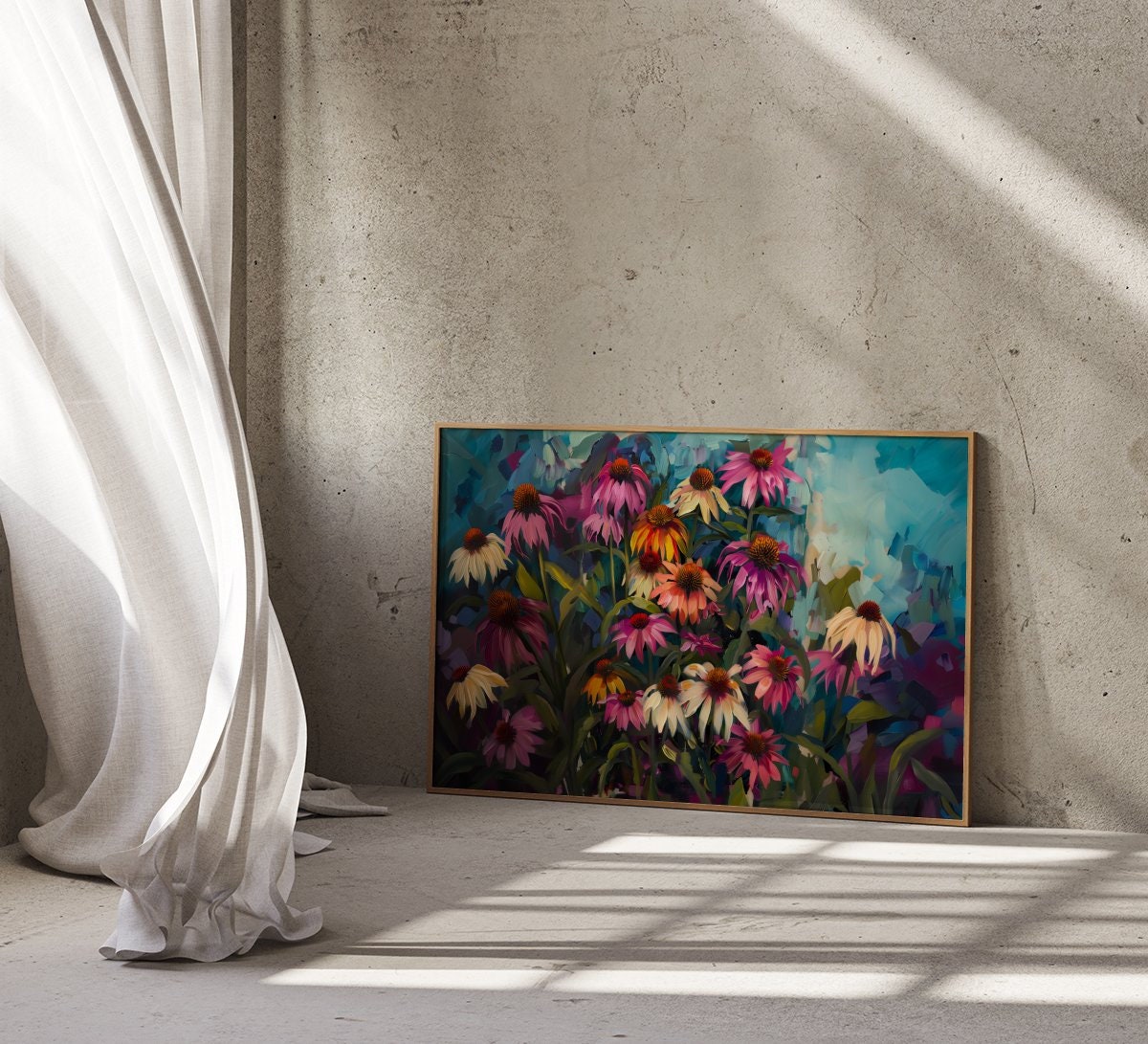 The Sun Worshippers: Vibrant Coneflower Art | Colorful & Cheerful Summer Floral Decor