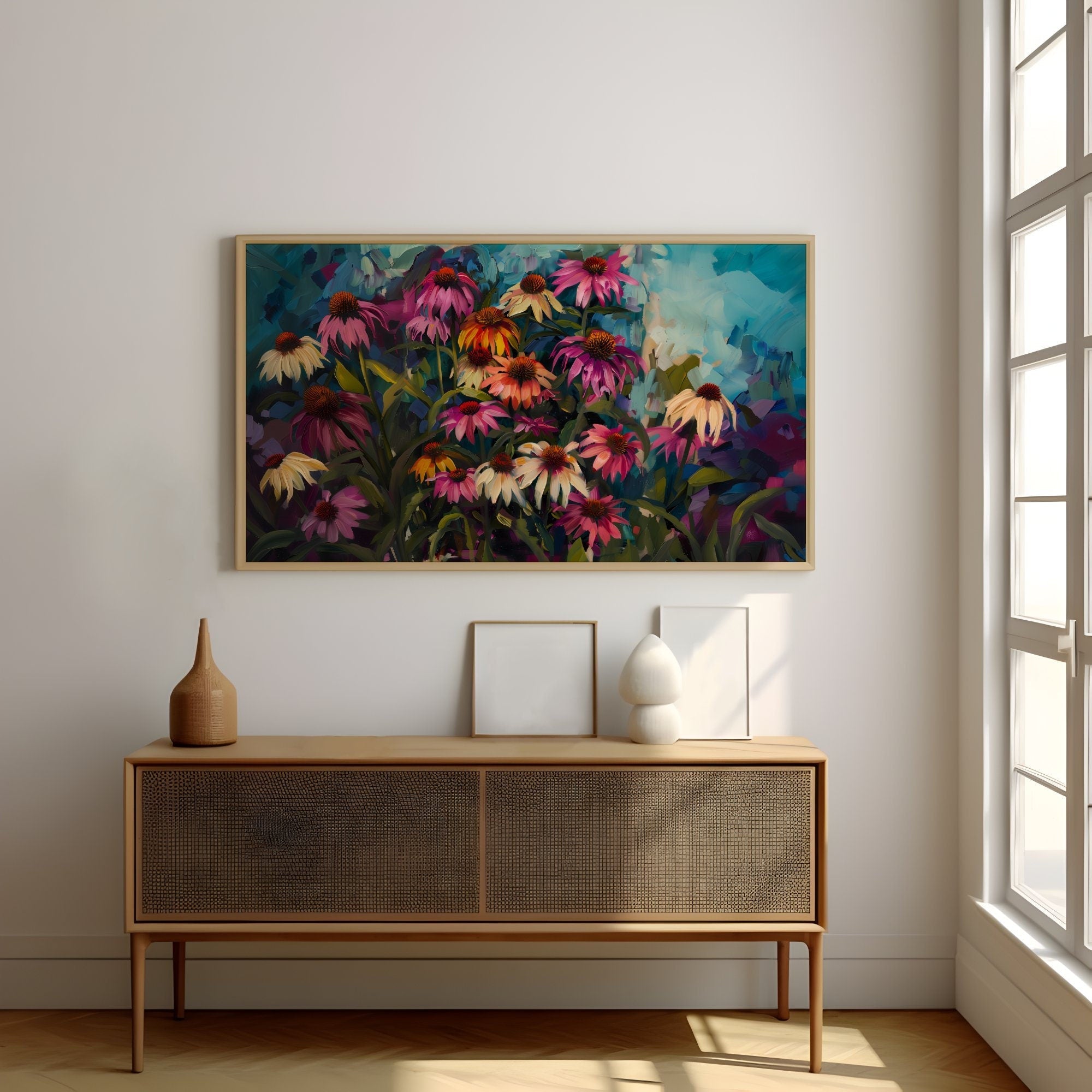 The Sun Worshippers: Vibrant Coneflower Art | Colorful & Cheerful Summer Floral Decor