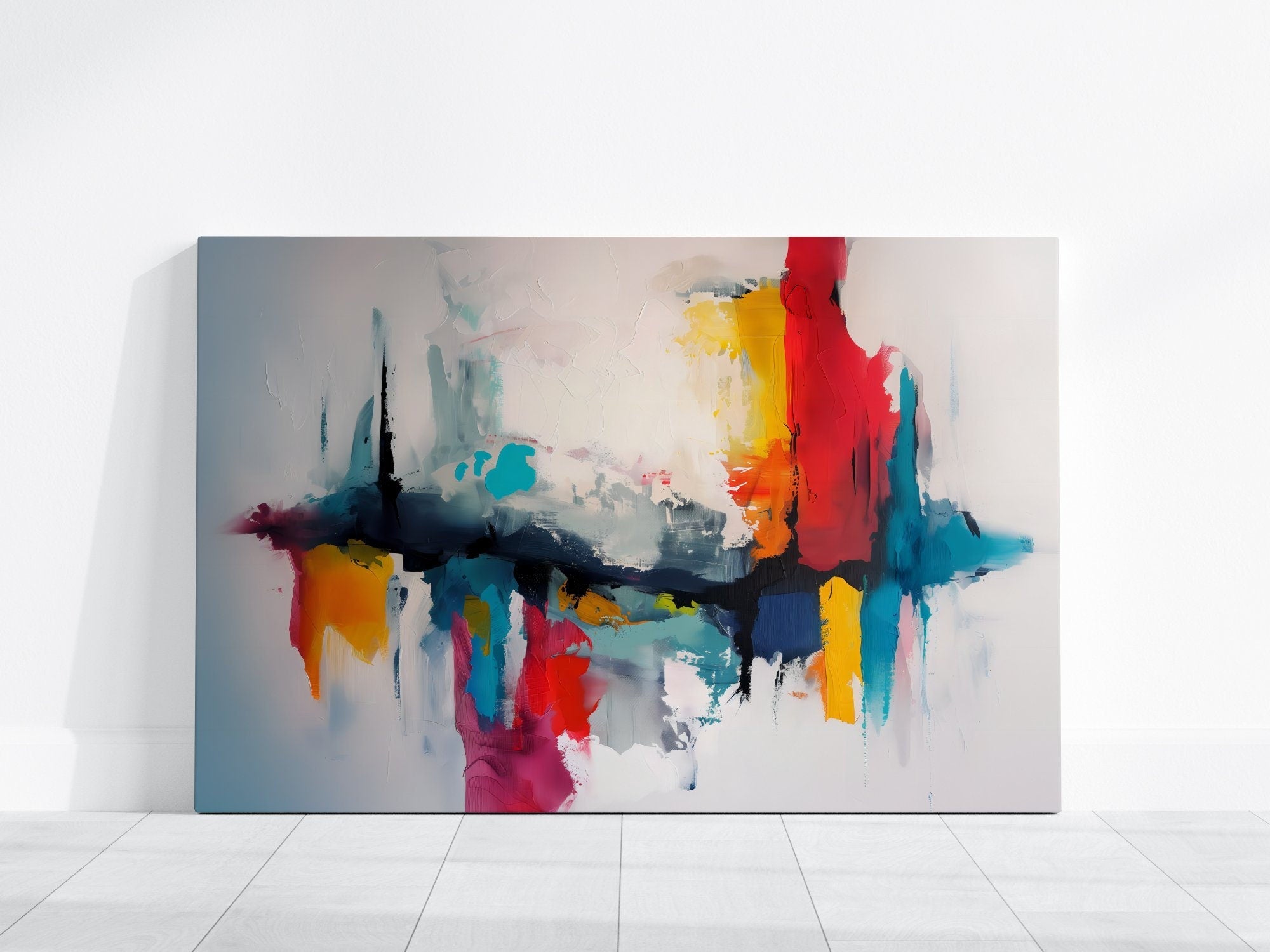 Colorful Reflections: Minimalist Water Mark Art | Modern & Serene Abstract Wall Decor