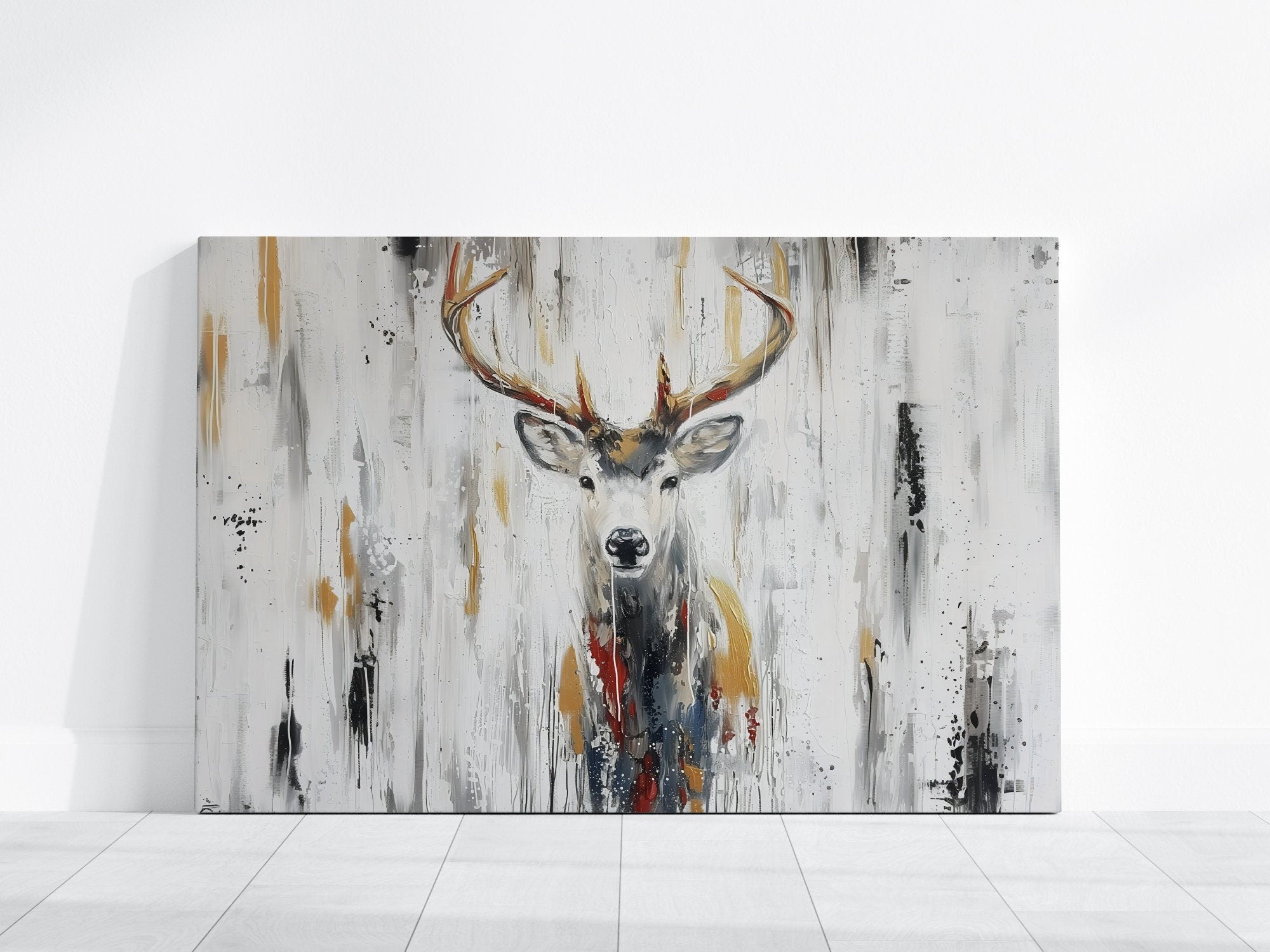 Large Deer Abstract Deer Modern Interactive Wall Art