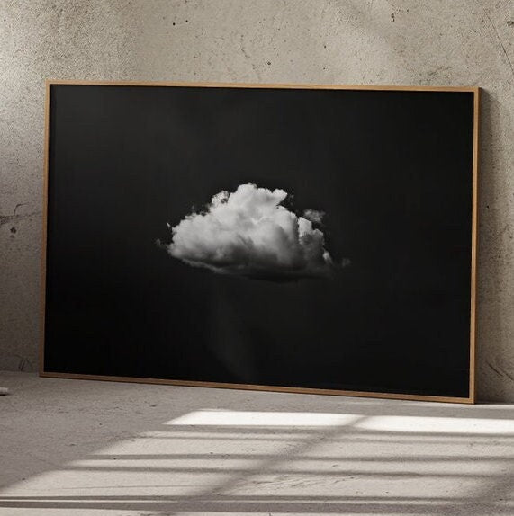 The Veil: Vintage Moody Cloud Art Print | Minimalist Framed Wall Decor