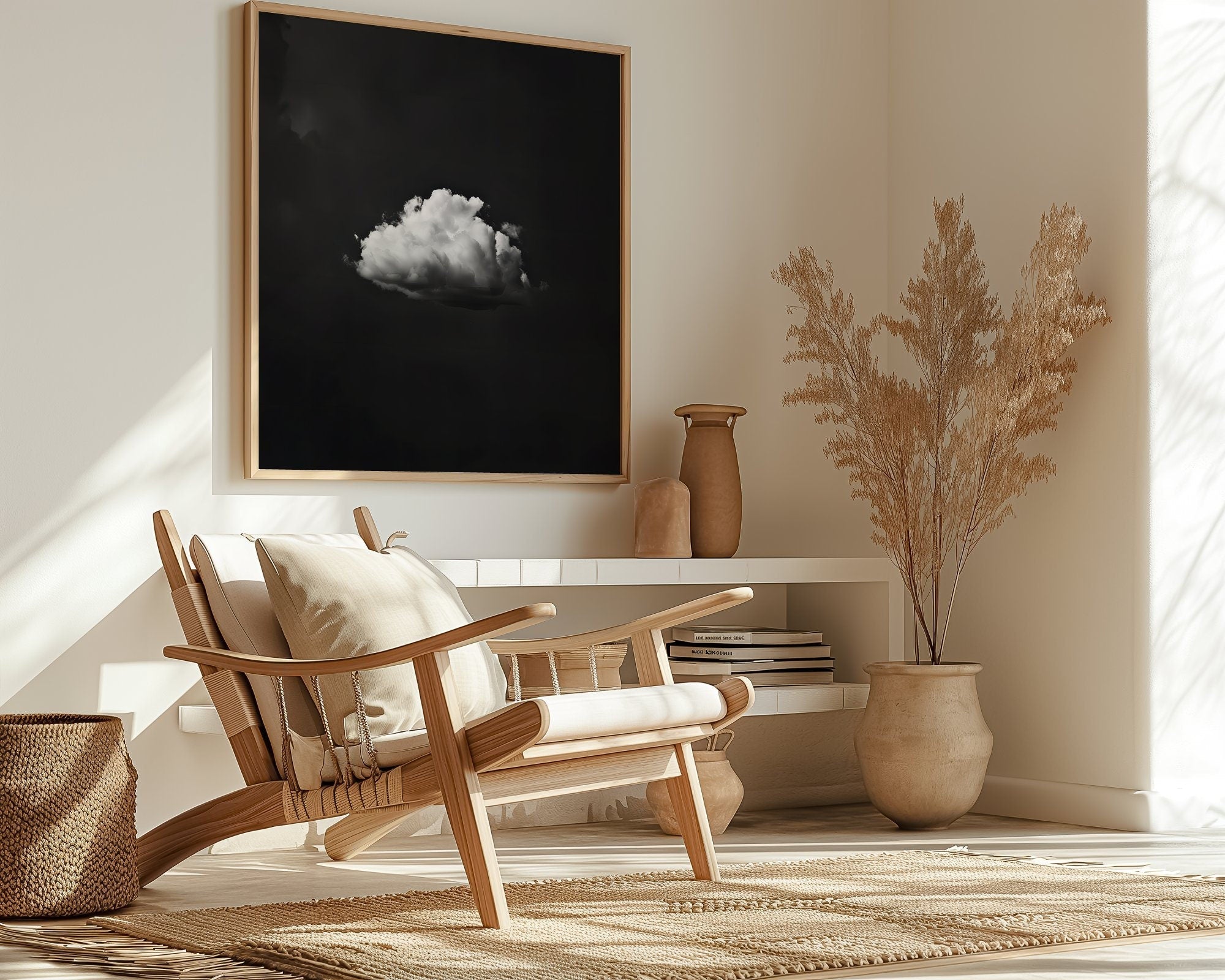 The Veil: Vintage Moody Cloud Art Print | Minimalist Framed Wall Decor