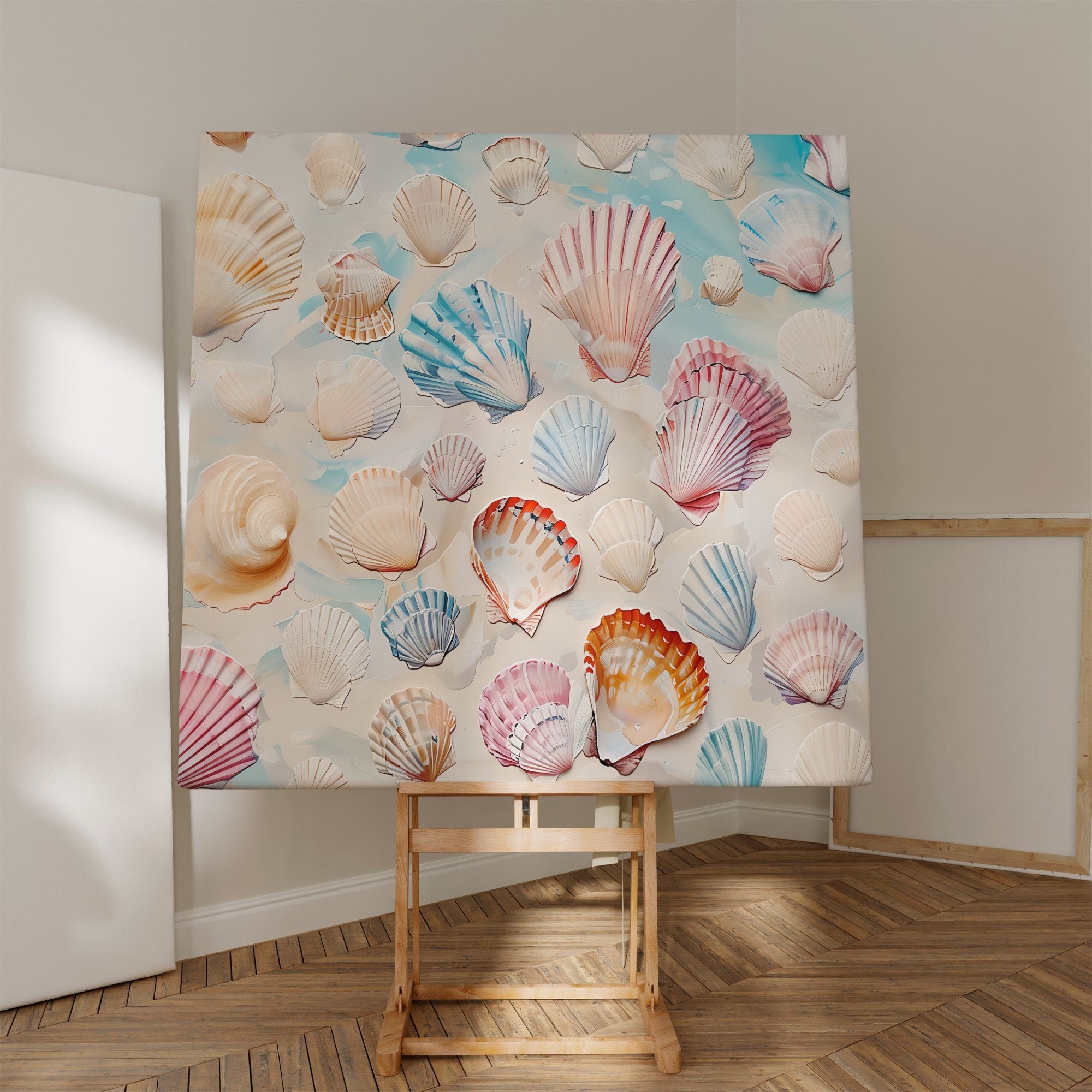 Coastal Cowgirl Vibrant Seashell and Surf Interactive Wall Art