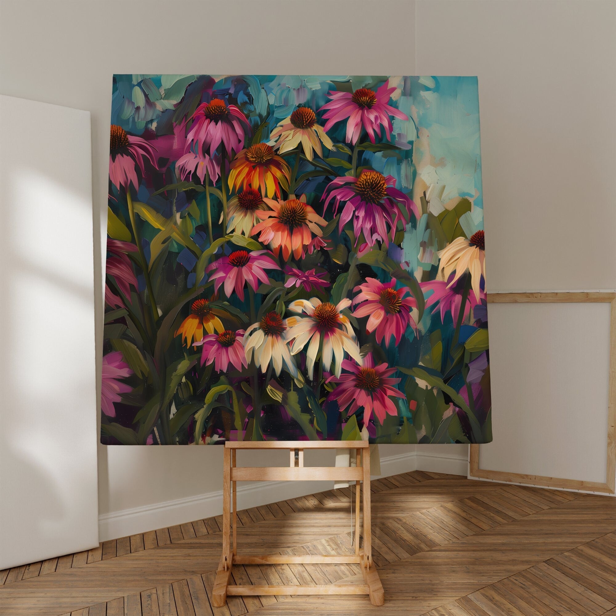 The Sun Worshippers: Vibrant Coneflower Art | Colorful & Cheerful Summer Floral Decor