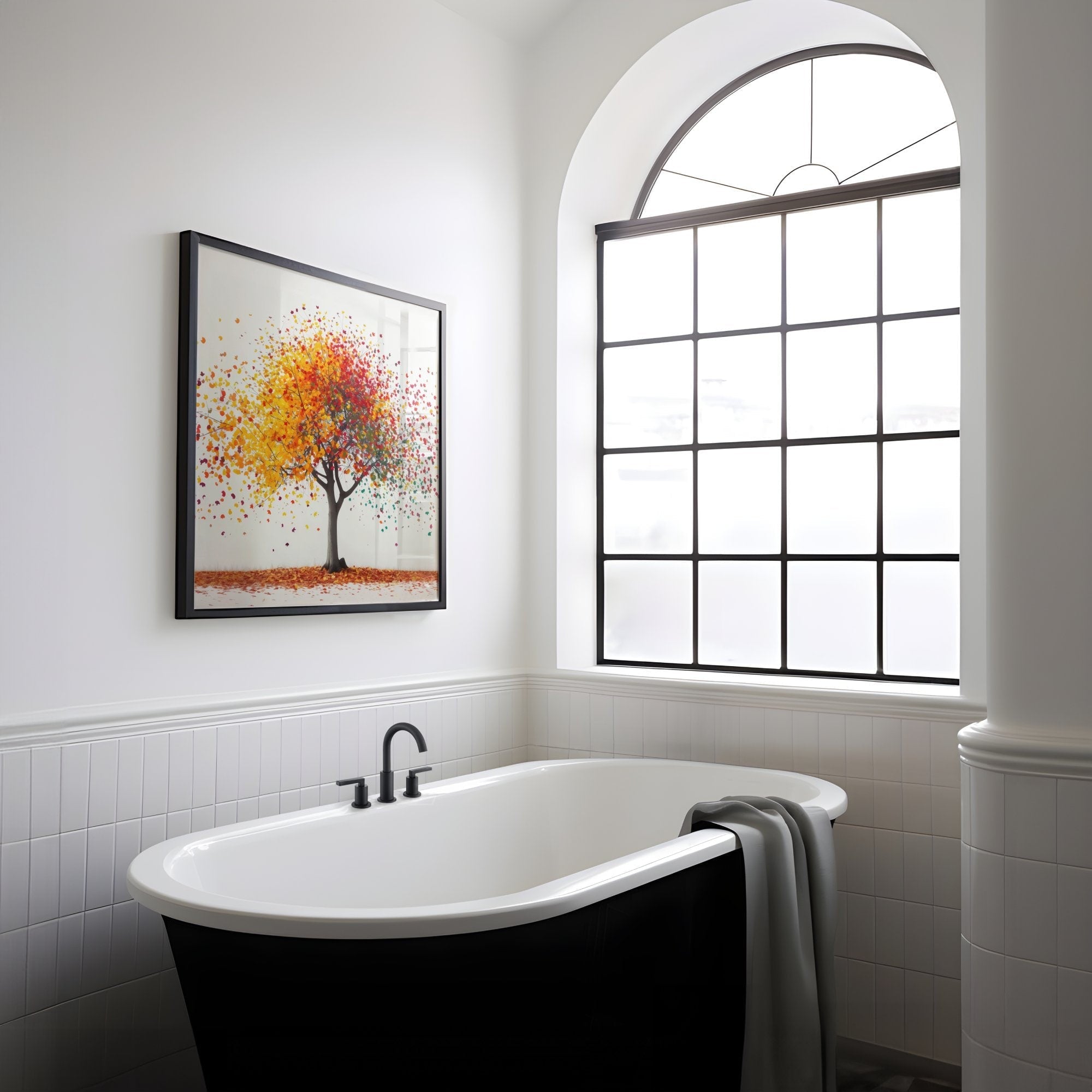 The Tree of Life: Vibrant Canopy of Colorful Leaves | Modern & Joyful Wall Art