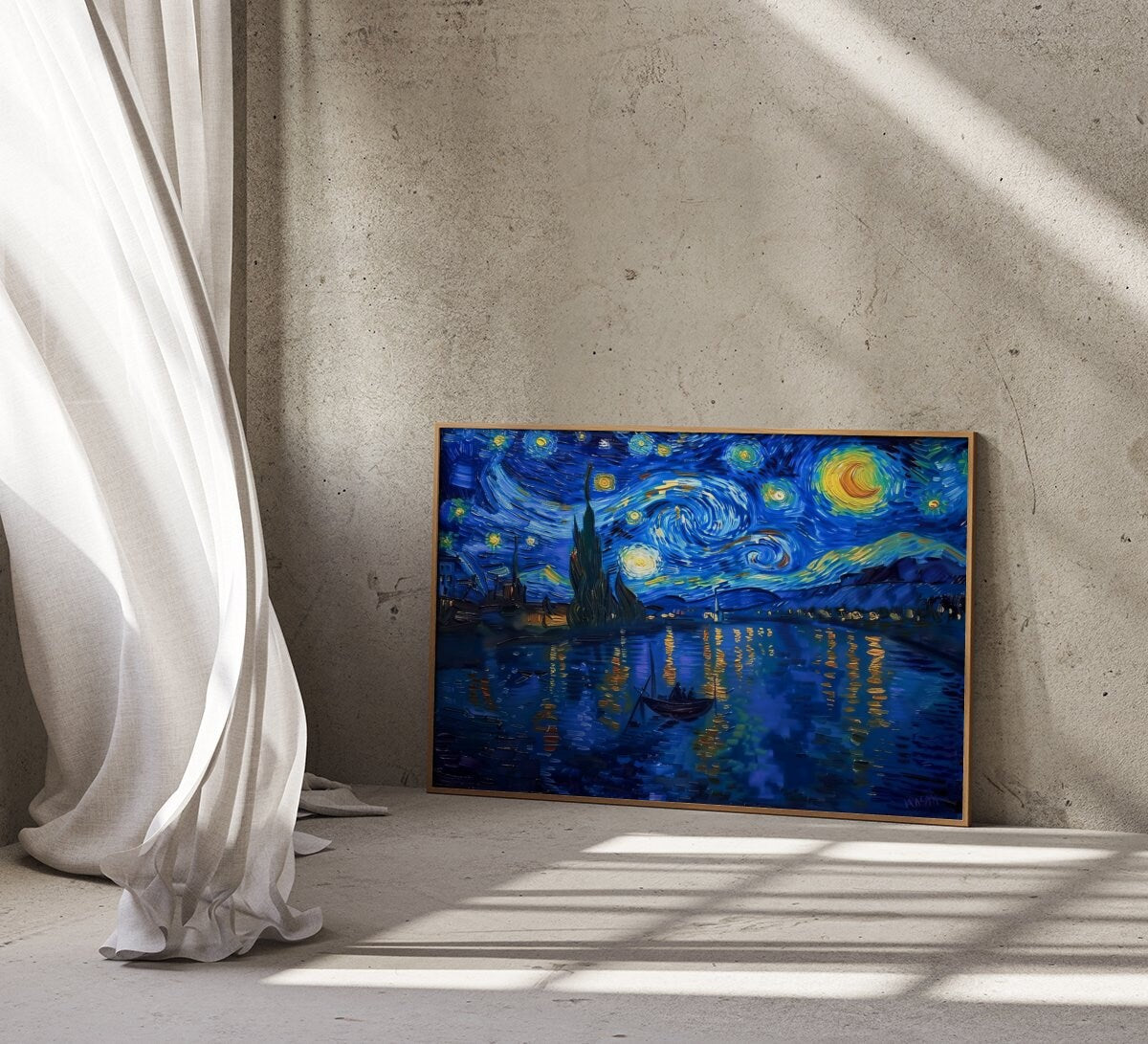 The Starry River: Van Gogh Inspired Night Sky Painting | Vibrant & Expressive Wall Art