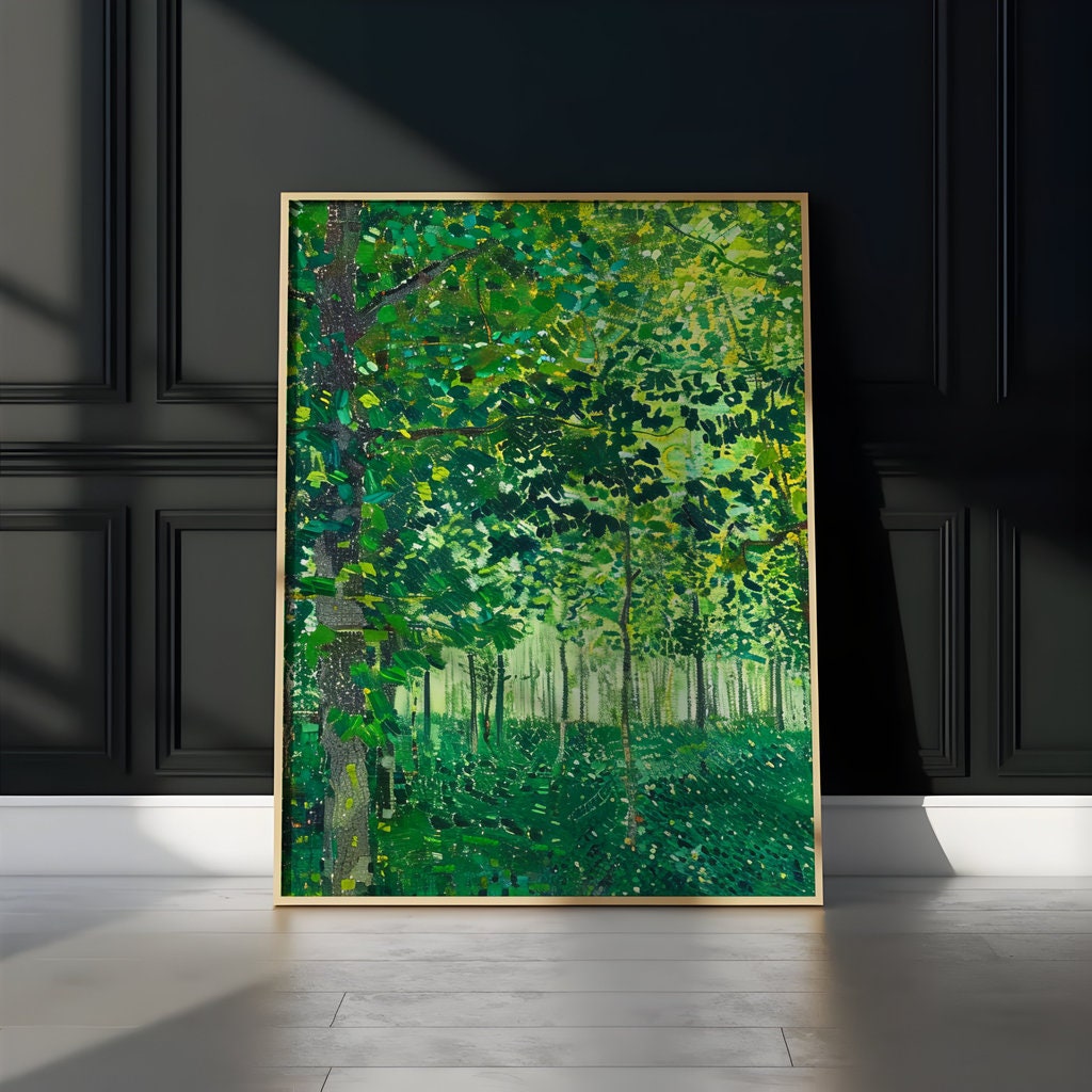 The Sunken Cathedral: Impressionist Forest with Dappled Light | Serene & Lush Green Landscape Art