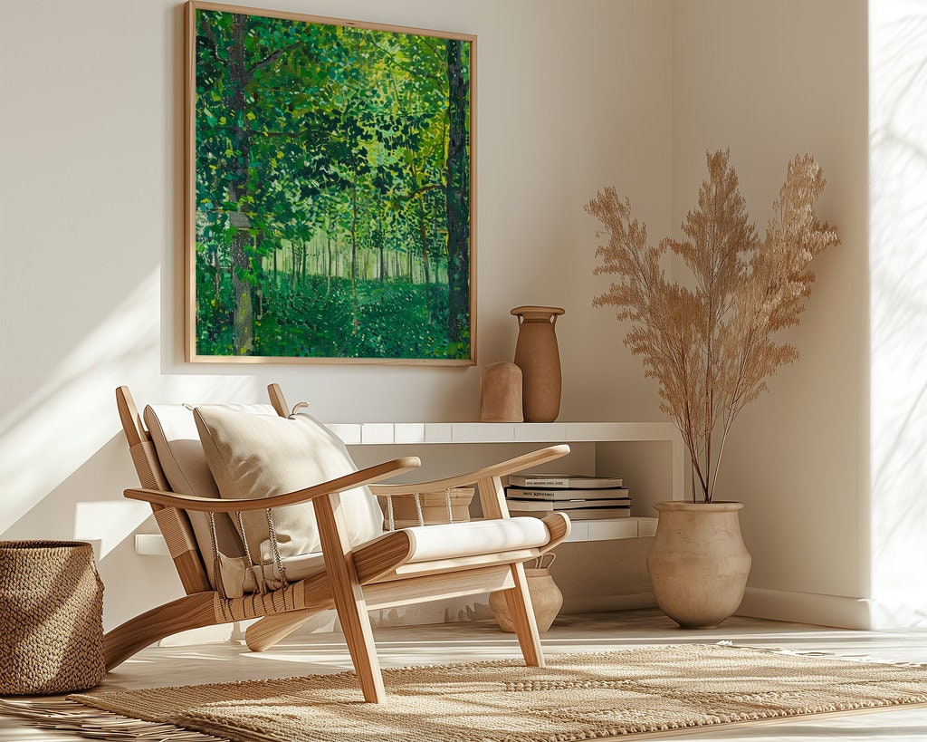 The Sunken Cathedral: Impressionist Forest with Dappled Light | Serene & Lush Green Landscape Art