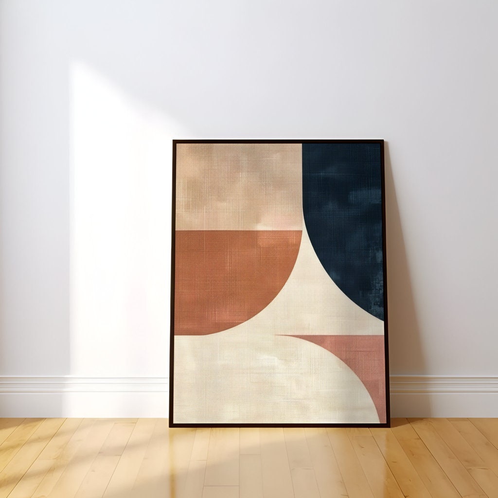 Pastel Harmony Abstract Geometric Composition Interactive Wall Art