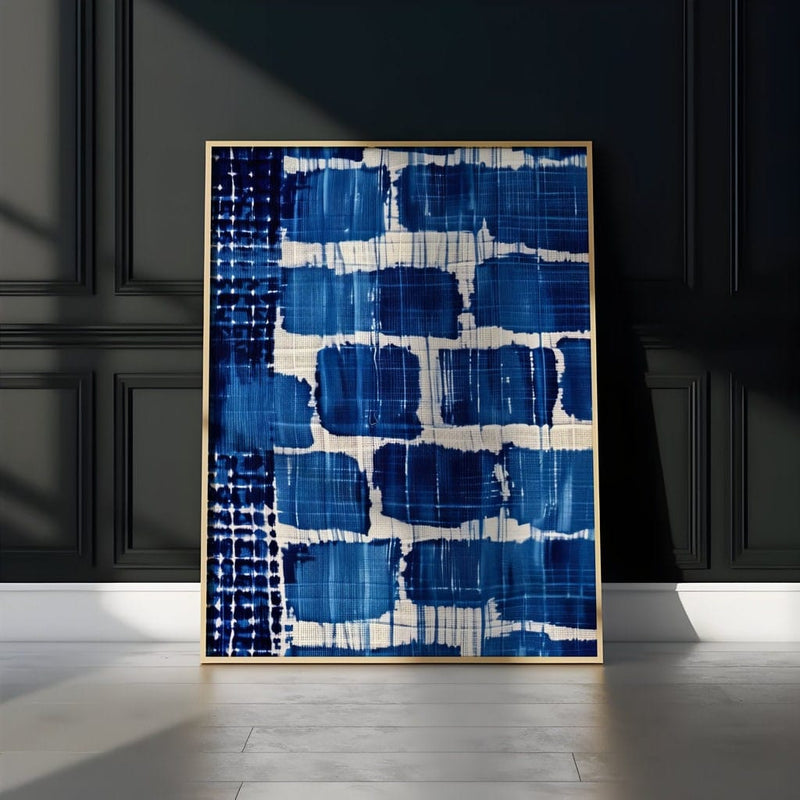 Indigo Shibori Art - Abstract Watercolor Decor | Minimalist Wall Canvas Print