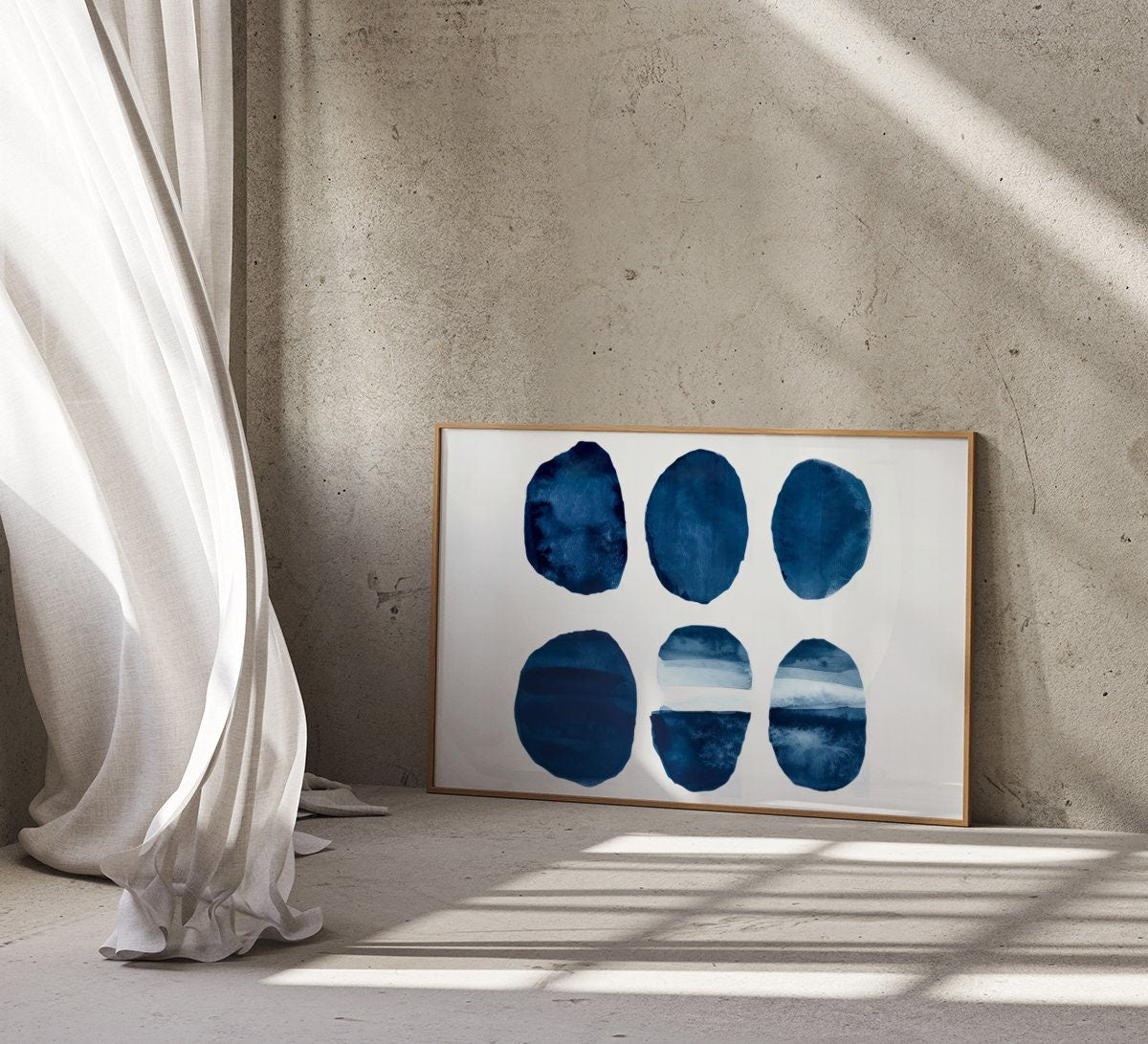 Indigo Harmony Minimalist Art Interactive Wall Art