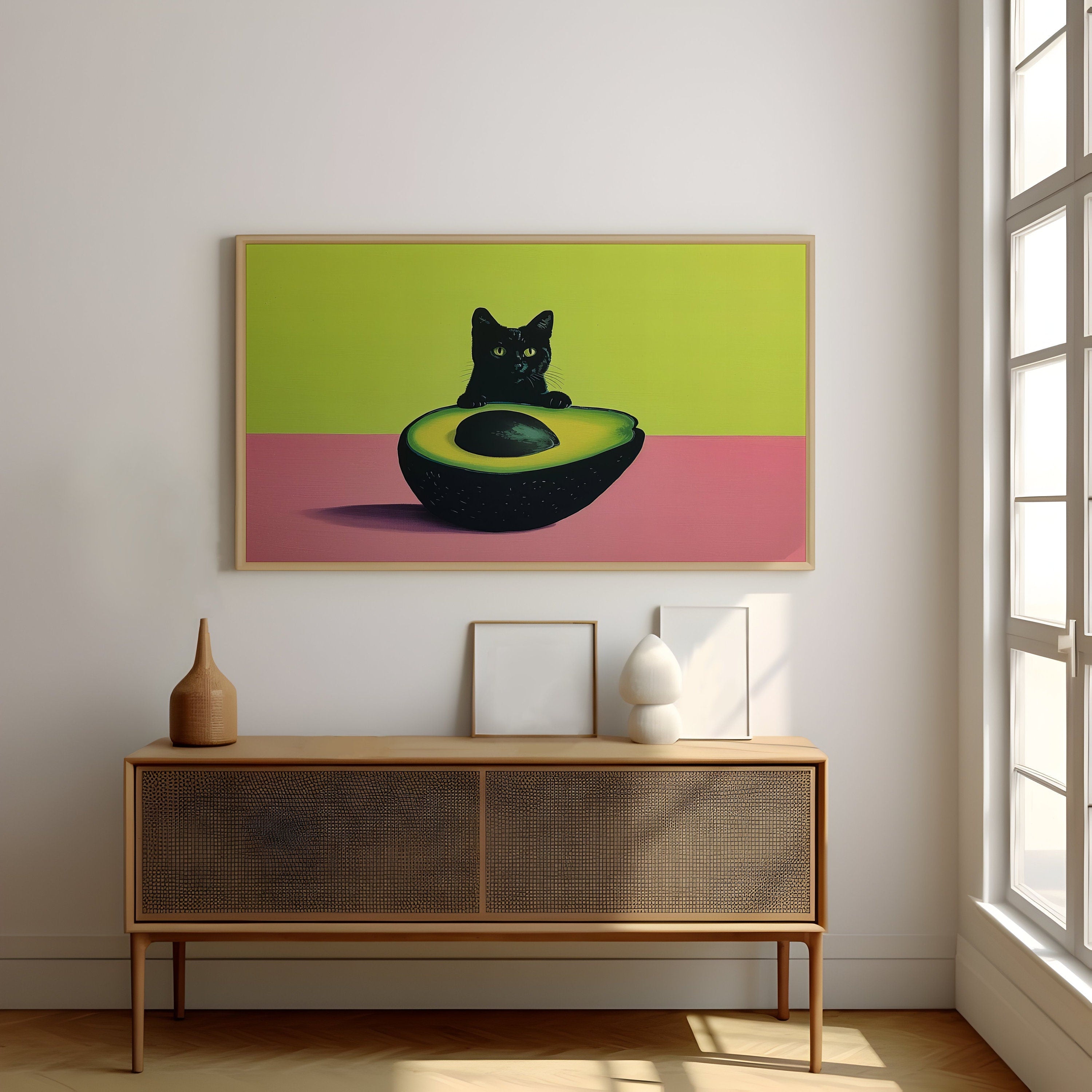 Purrfect Avocado Illustrations Interactive Wall Art