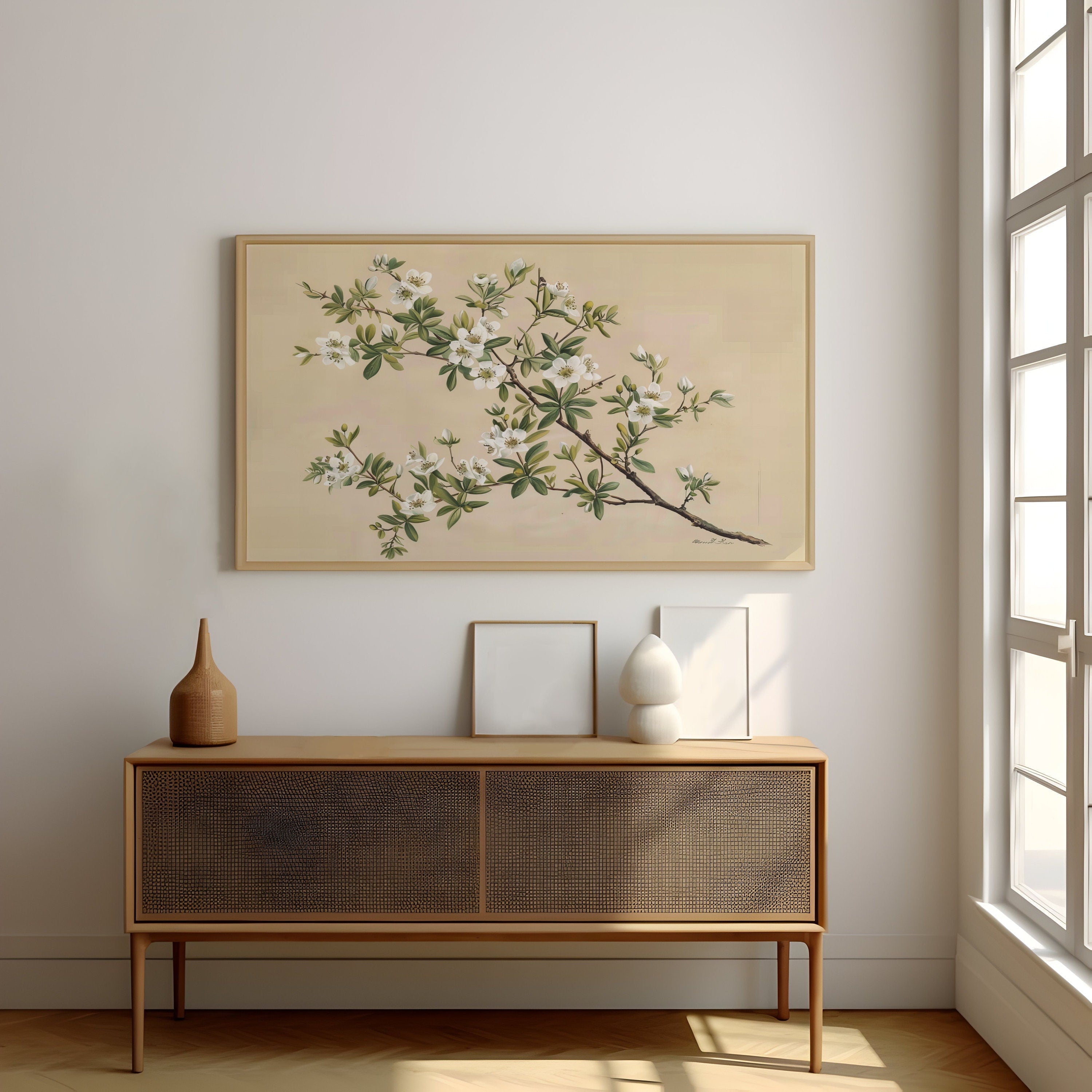 The Governor's Garden: Vintage Botanical White Flower Print | Elegant & Serene Wall Decor