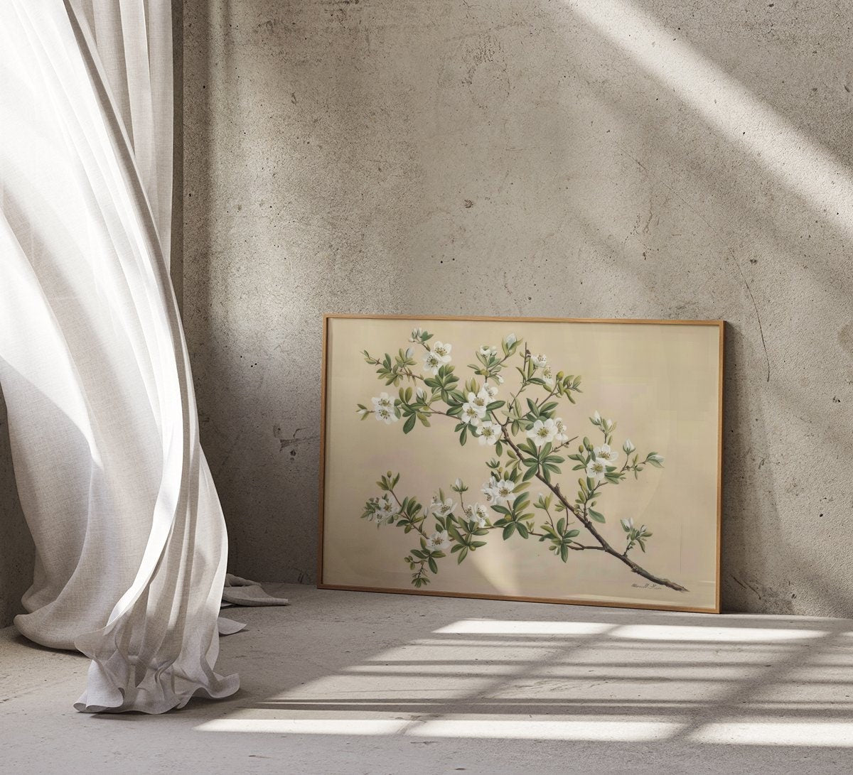 The Governor's Garden: Vintage Botanical White Flower Print | Elegant & Serene Wall Decor