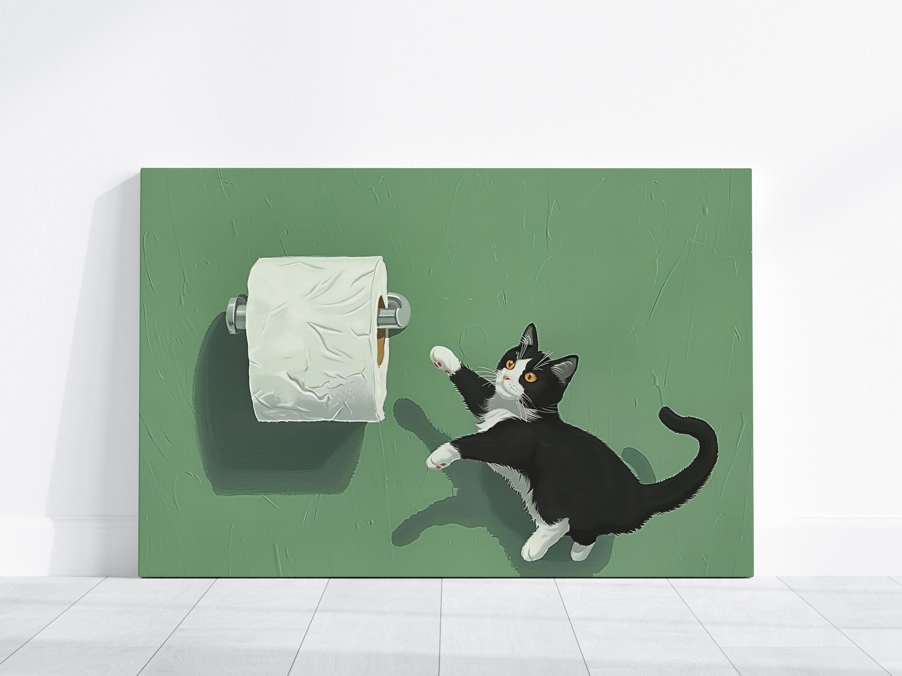 Tuxedo Trouble Cat Illustrations Interactive Wall Art