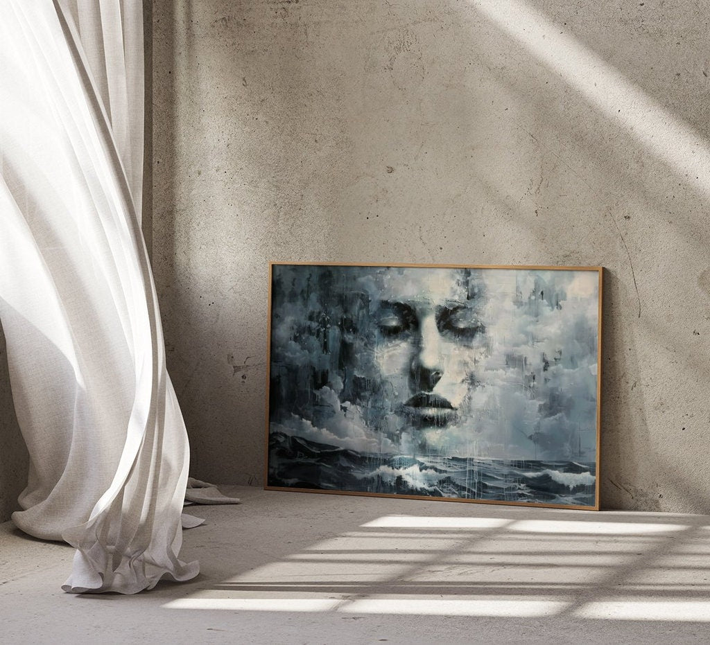 Emergence from the Storm Moody Portrait in Abstract Landscape Interactive Wall Art