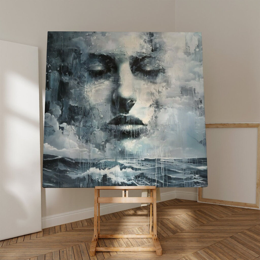 Emergence from the Storm Moody Portrait in Abstract Landscape Interactive Wall Art