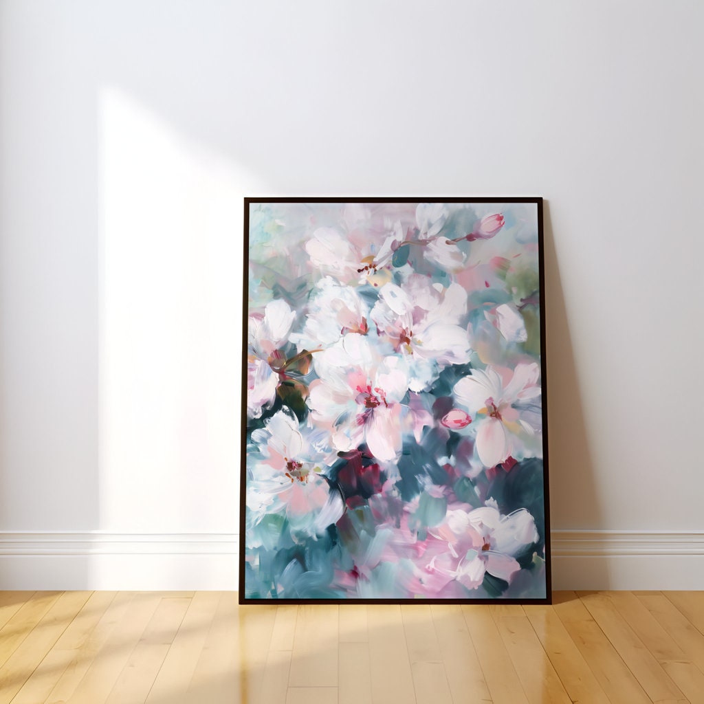 The First Blush: Impressionist Cherry Blossom Art | Serene & Romantic Floral Wall Decor