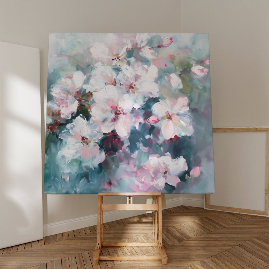 The First Blush: Impressionist Cherry Blossom Art | Serene & Romantic Floral Wall Decor