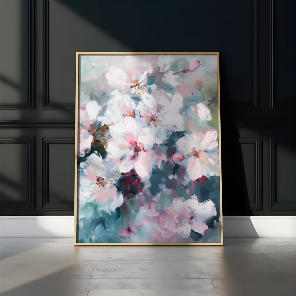 The First Blush: Impressionist Cherry Blossom Art | Serene & Romantic Floral Wall Decor
