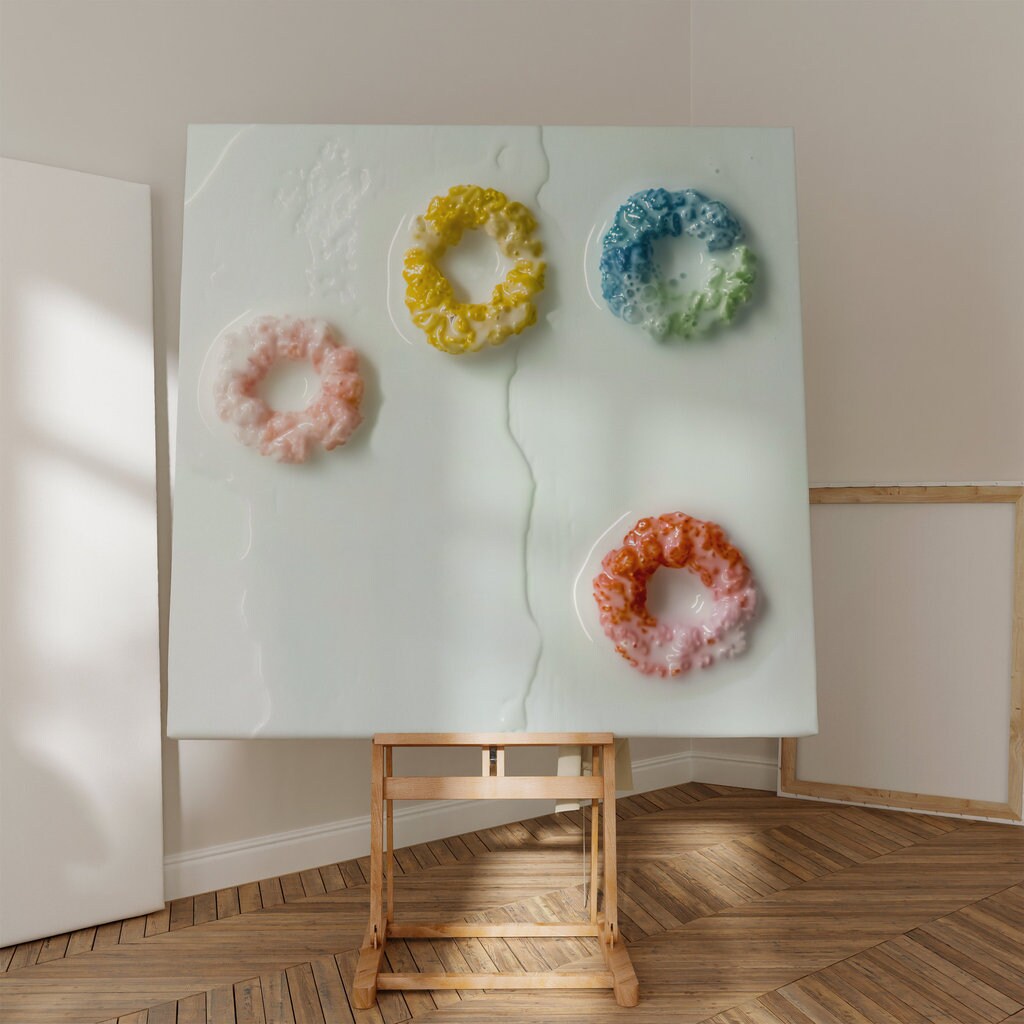 Colorful Cereal and Milk Art Sweet and Whimsical Interactive Wall Art