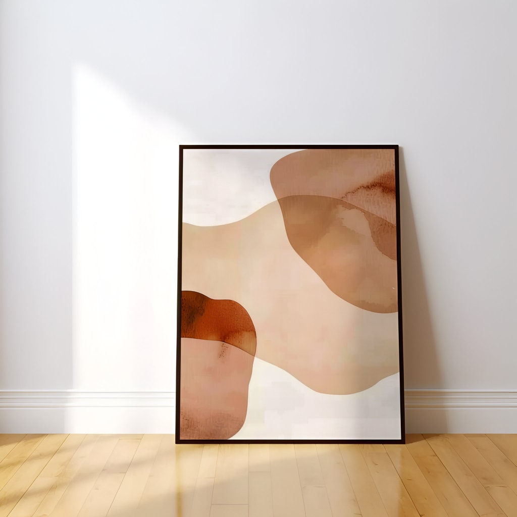 The Earthen Path: Minimalist Earth-Tone Abstract Art | Modern & Serene Wall Decor