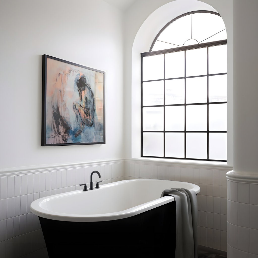 The Interior: Contemplative Woman Abstract Portrait | Serene & Introspective Wall Art