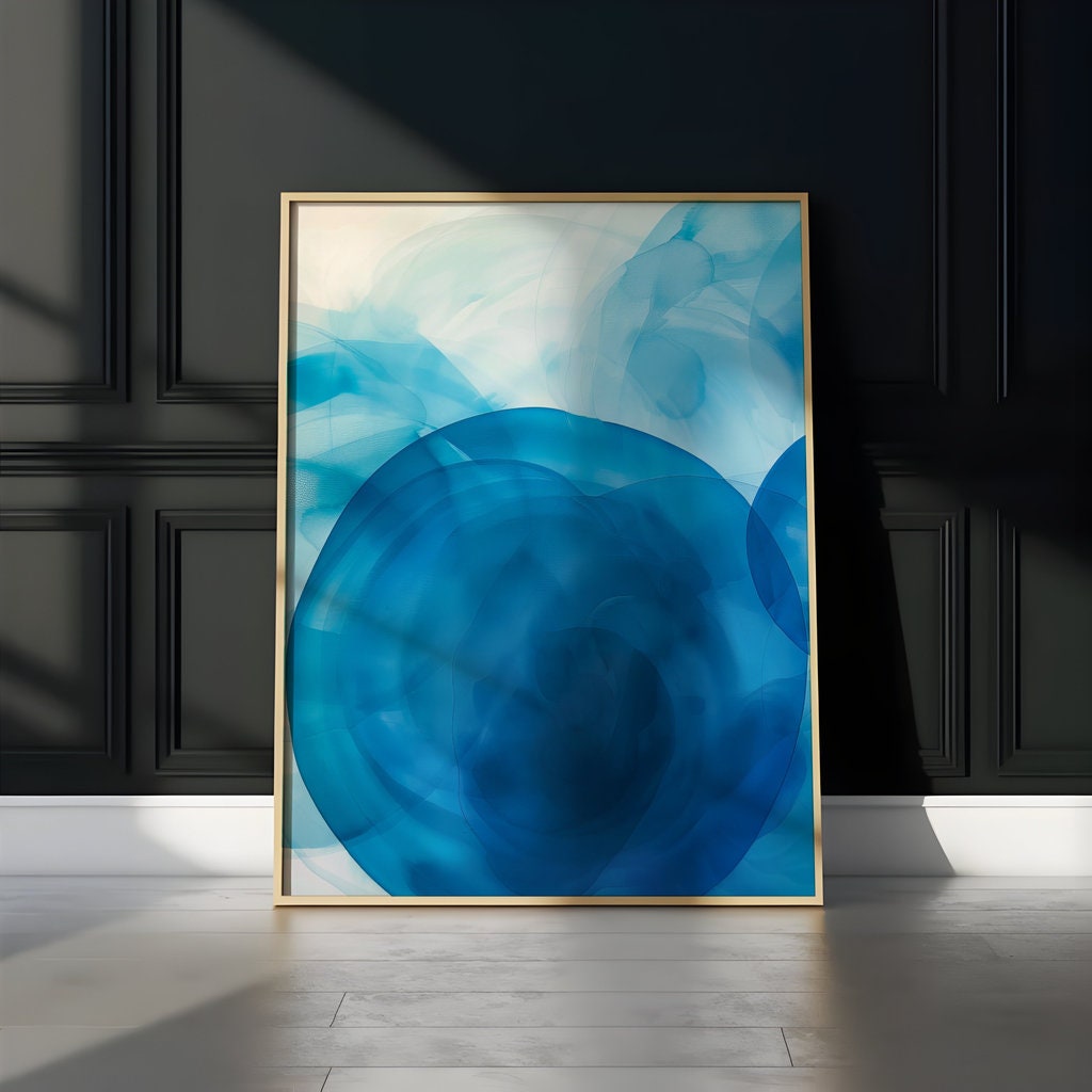 Azure Echoes Minimalist Interactive Wall Art