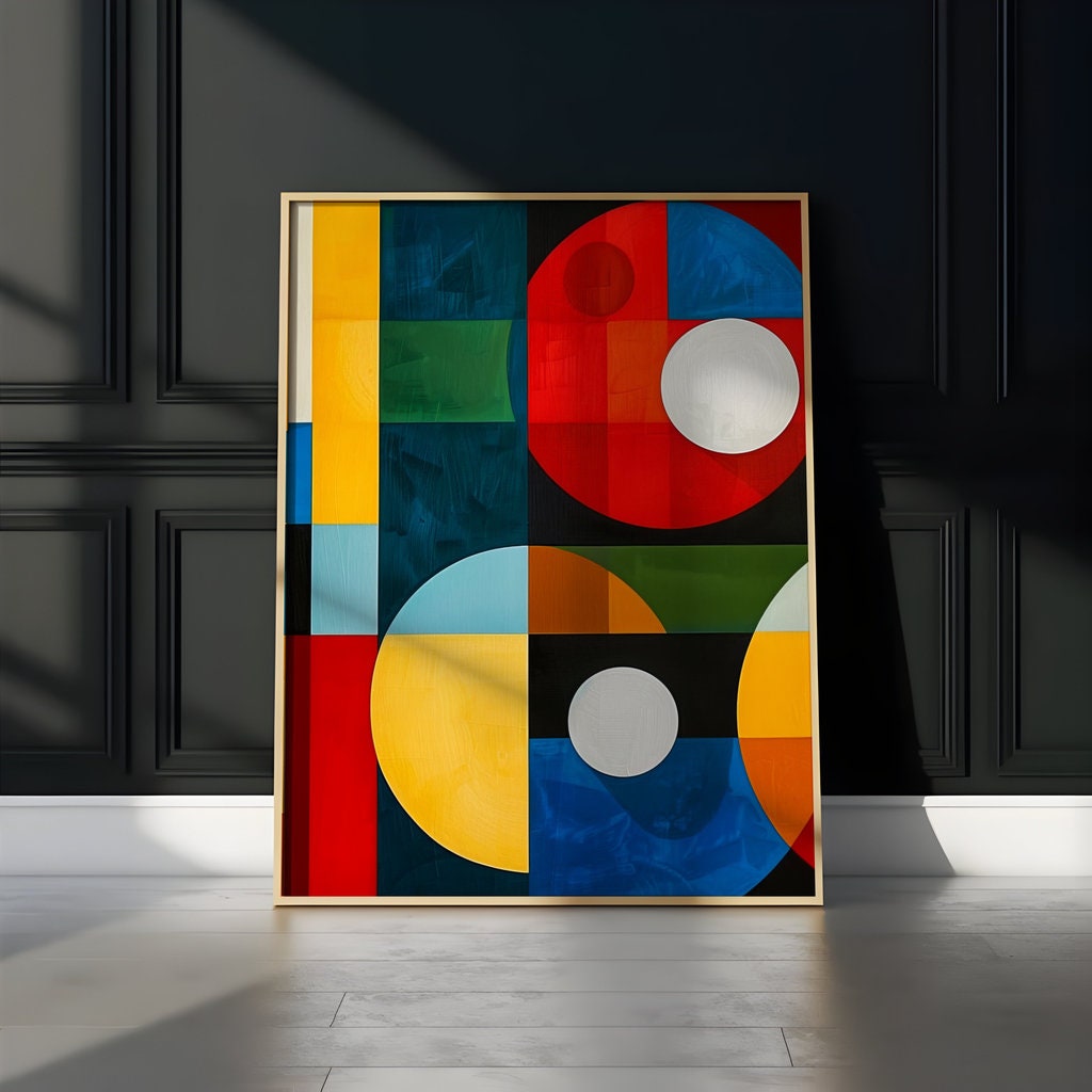 Bauhaus Play: Modern Geometric Abstract Art | Vibrant & Playful Wall Decor