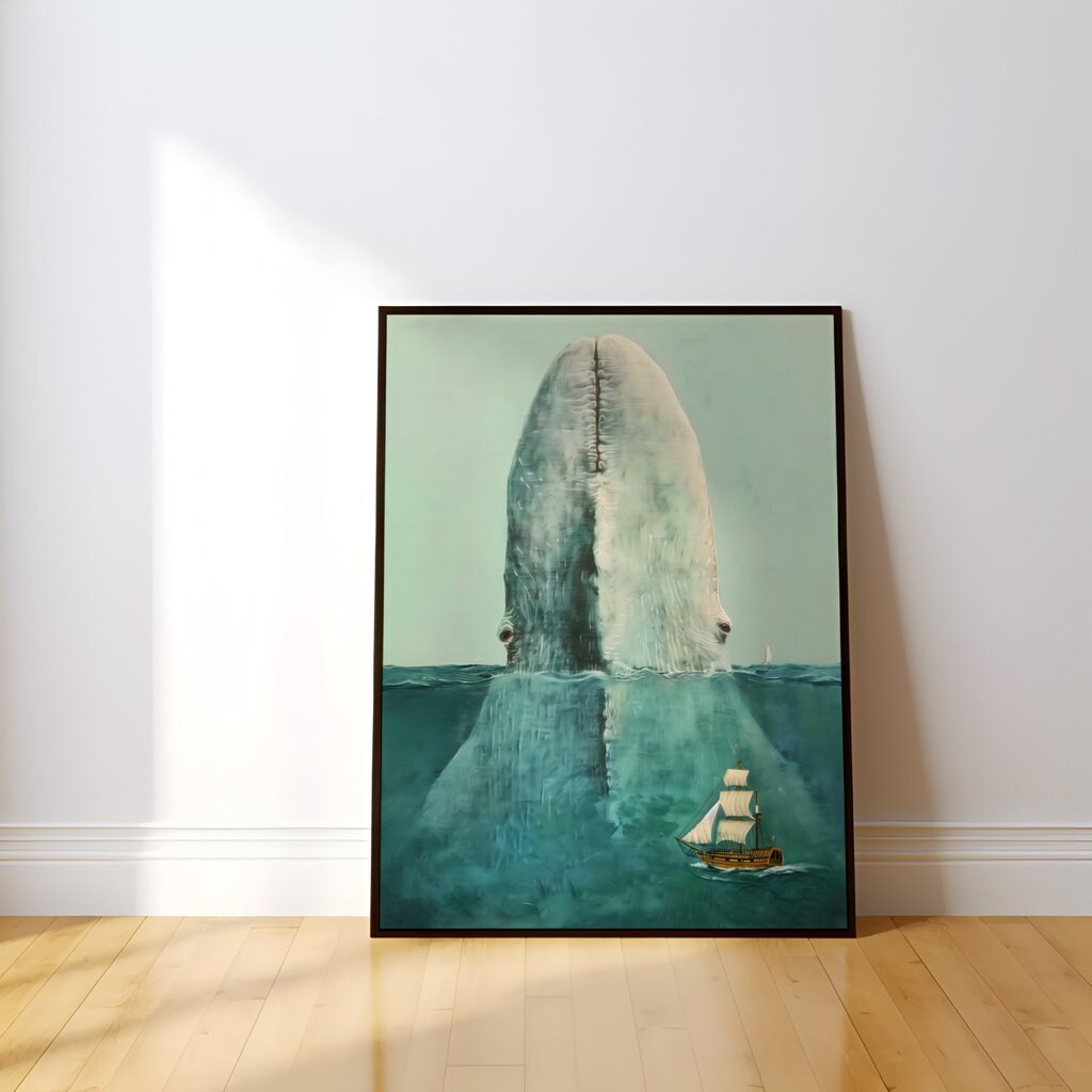 Majestic Whale Emergence Photorealistic Ocean Giant Interactive Wall Art