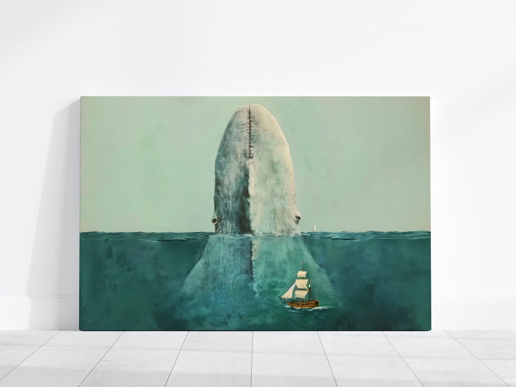 Majestic Whale Emergence Photorealistic Ocean Giant Interactive Wall Art