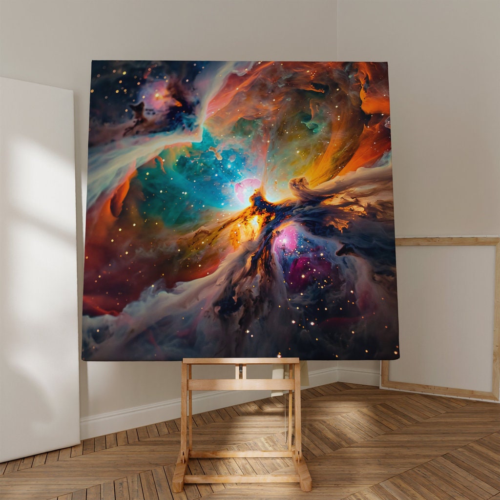 Fiery Cosmic Phenomenon Cinematic Space Scene Interactive Wall Art