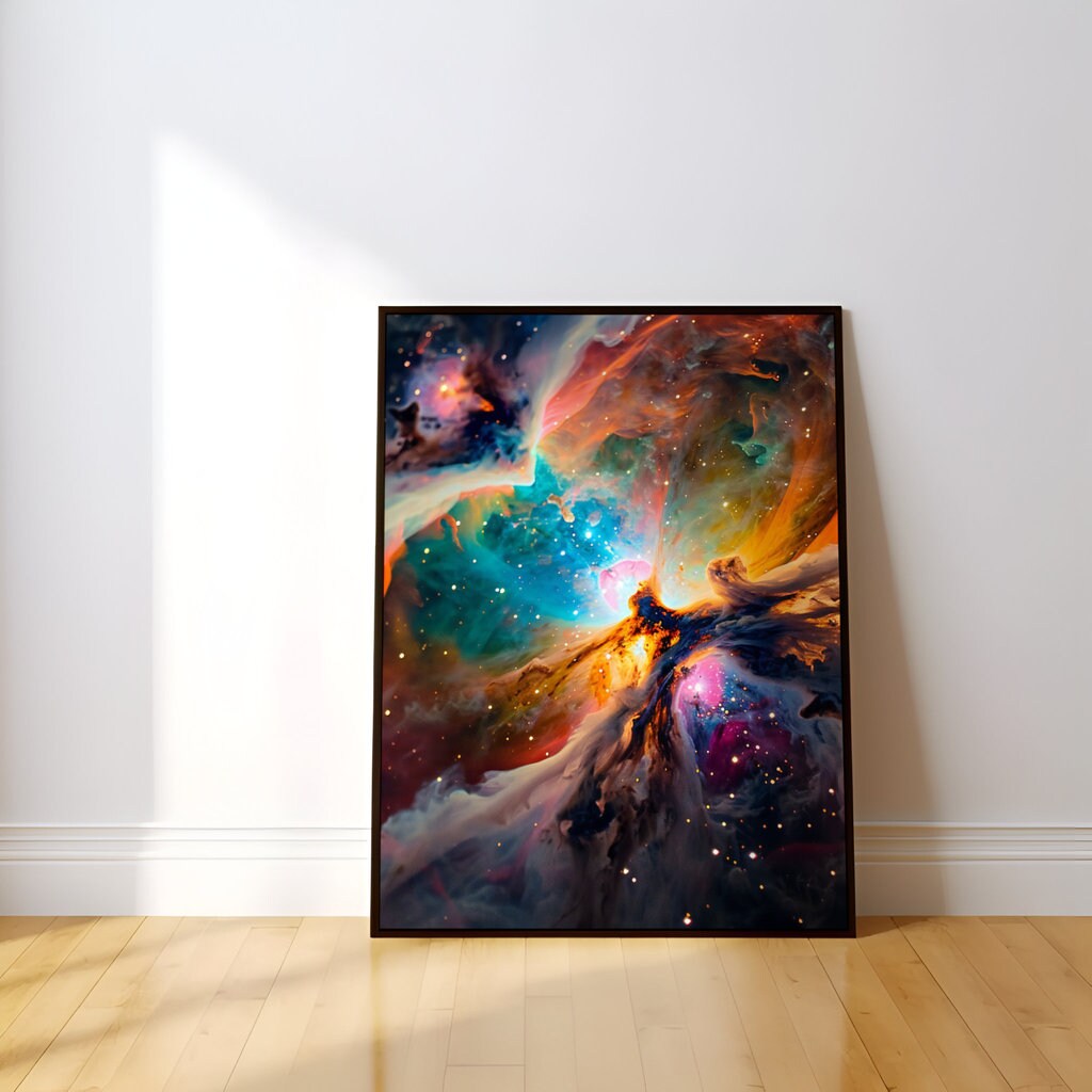 Fiery Cosmic Phenomenon Cinematic Space Scene Interactive Wall Art