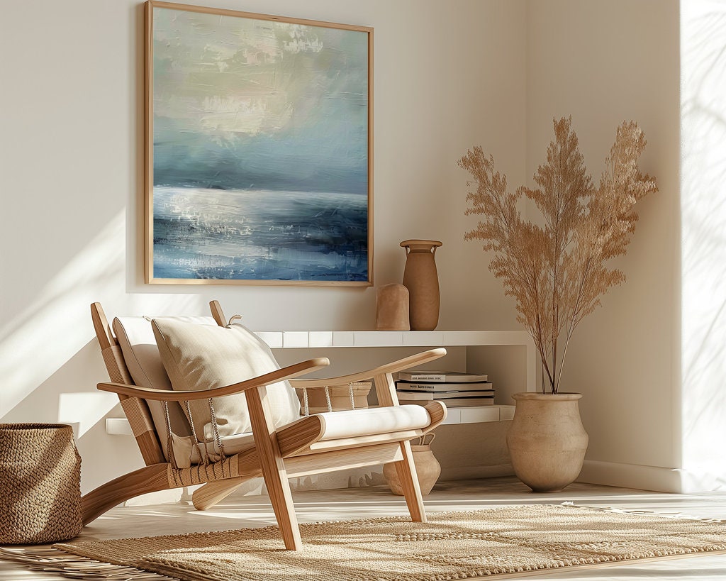 Sunset Serenity: Impressionist Ocean & Sunset Art | Tranquil & Calming Seascape Decor