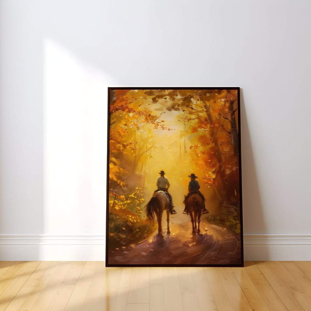 Autumn Riders Tranquil Journey Interactive Wall Art