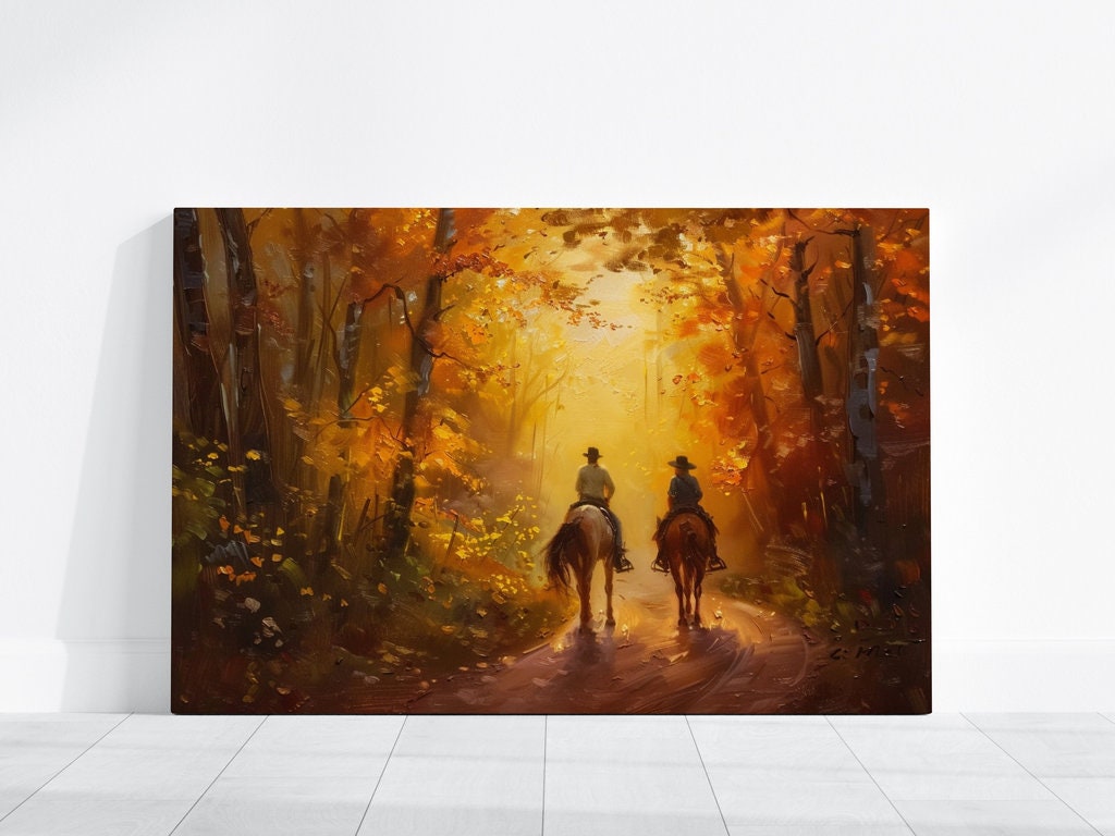 Autumn Riders Tranquil Journey Interactive Wall Art