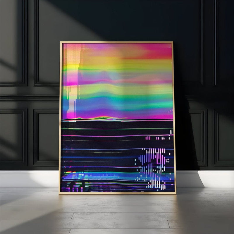 Cyberpunk Abstract Art – Vibrant Color Poster | Digital Glitch Art Wall Decor