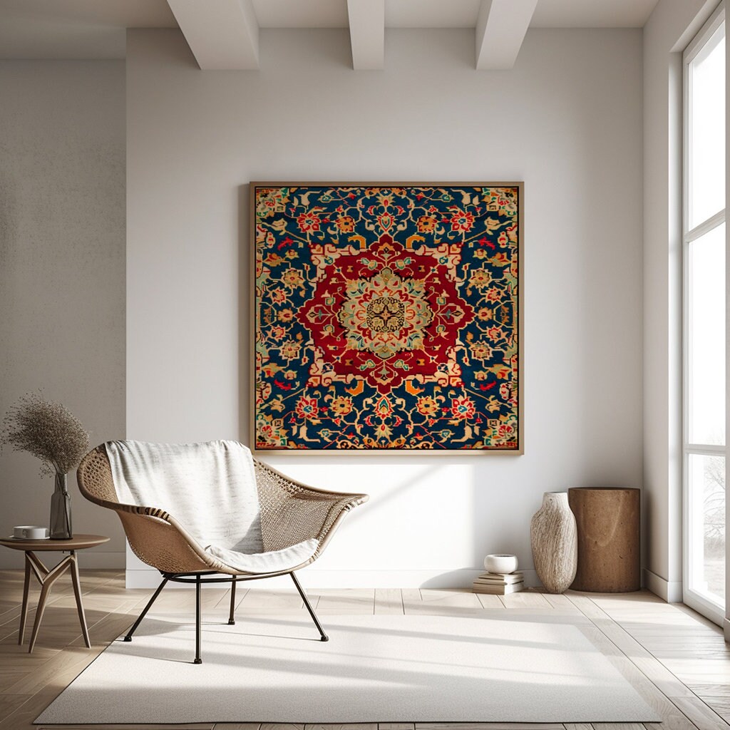 The Sultan's Garden: Opulent Persian Medallion & Floral Art | Traditional & Sophisticated Wall Decor