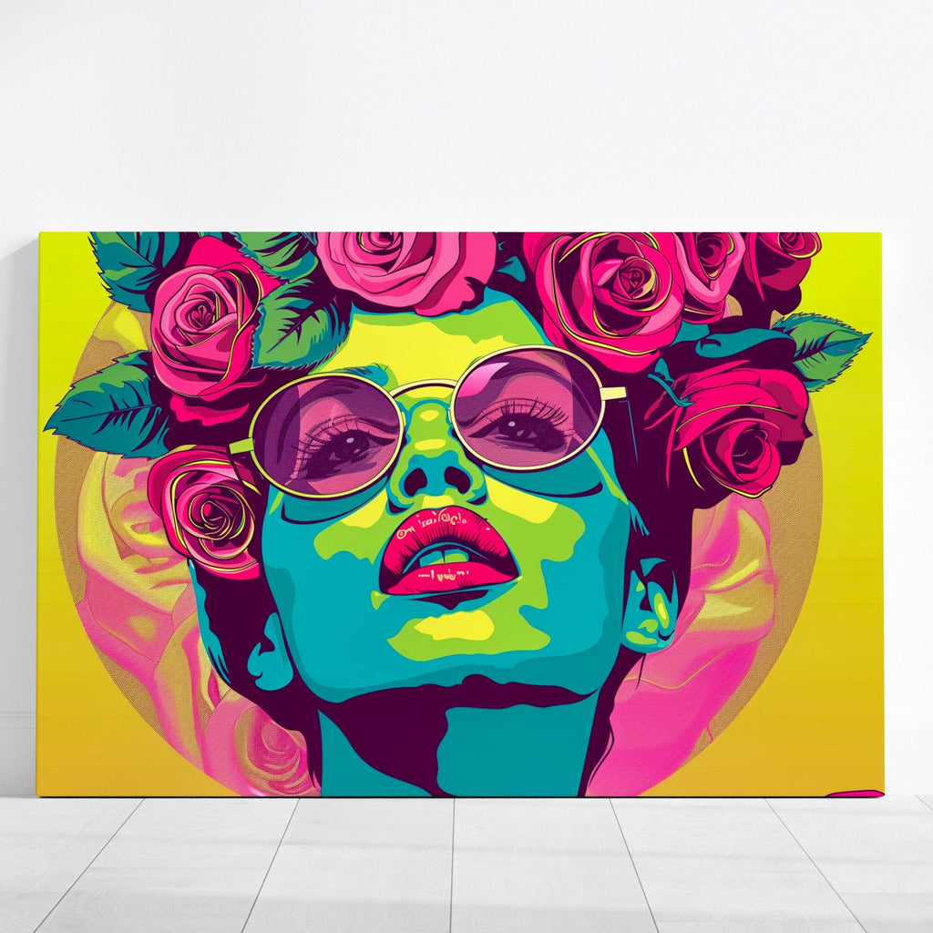 The Pop Queen: Vibrant Green & Pink Diva Portrait | Modern & Bold Pop Art Decor