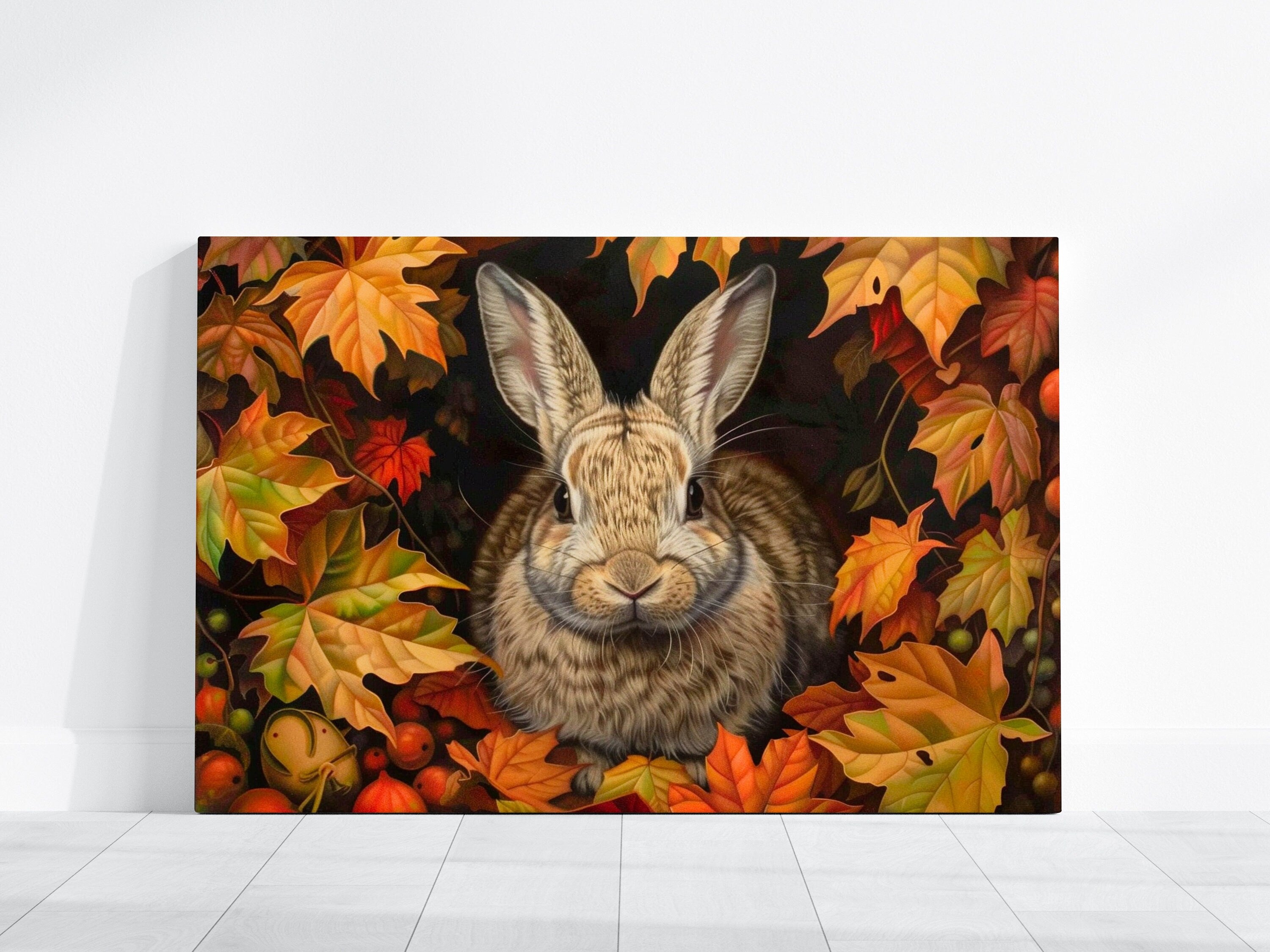 Autumn Nestled Rabbit Interactive Wall Art